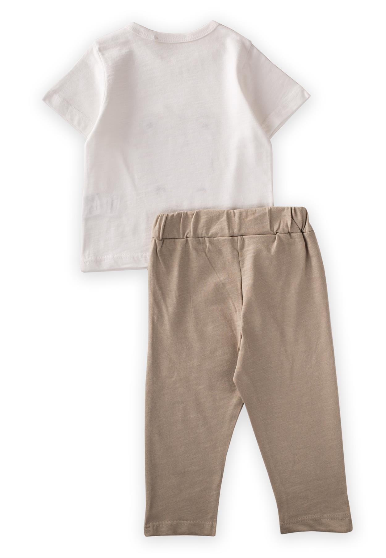 CigitTimsah Aplikeli Pijama Takım 1-6 Yaş EKRU