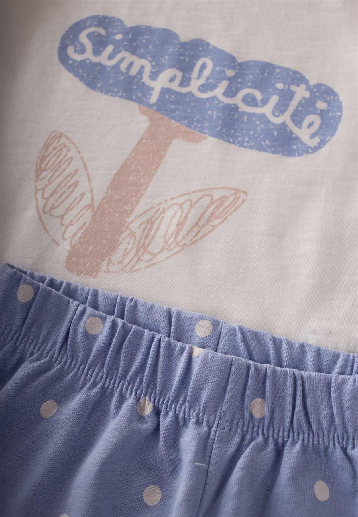 CigitMantar Baskılı Pijama Takım 2-8 Yaş EKRU
