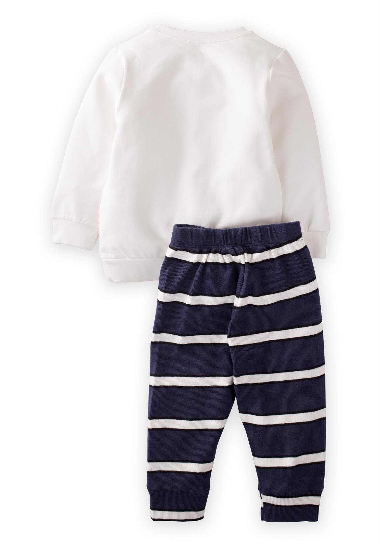 CigitYunus Baskılı Pijama Takım 2-7 Yaş EKRU LACİVERT