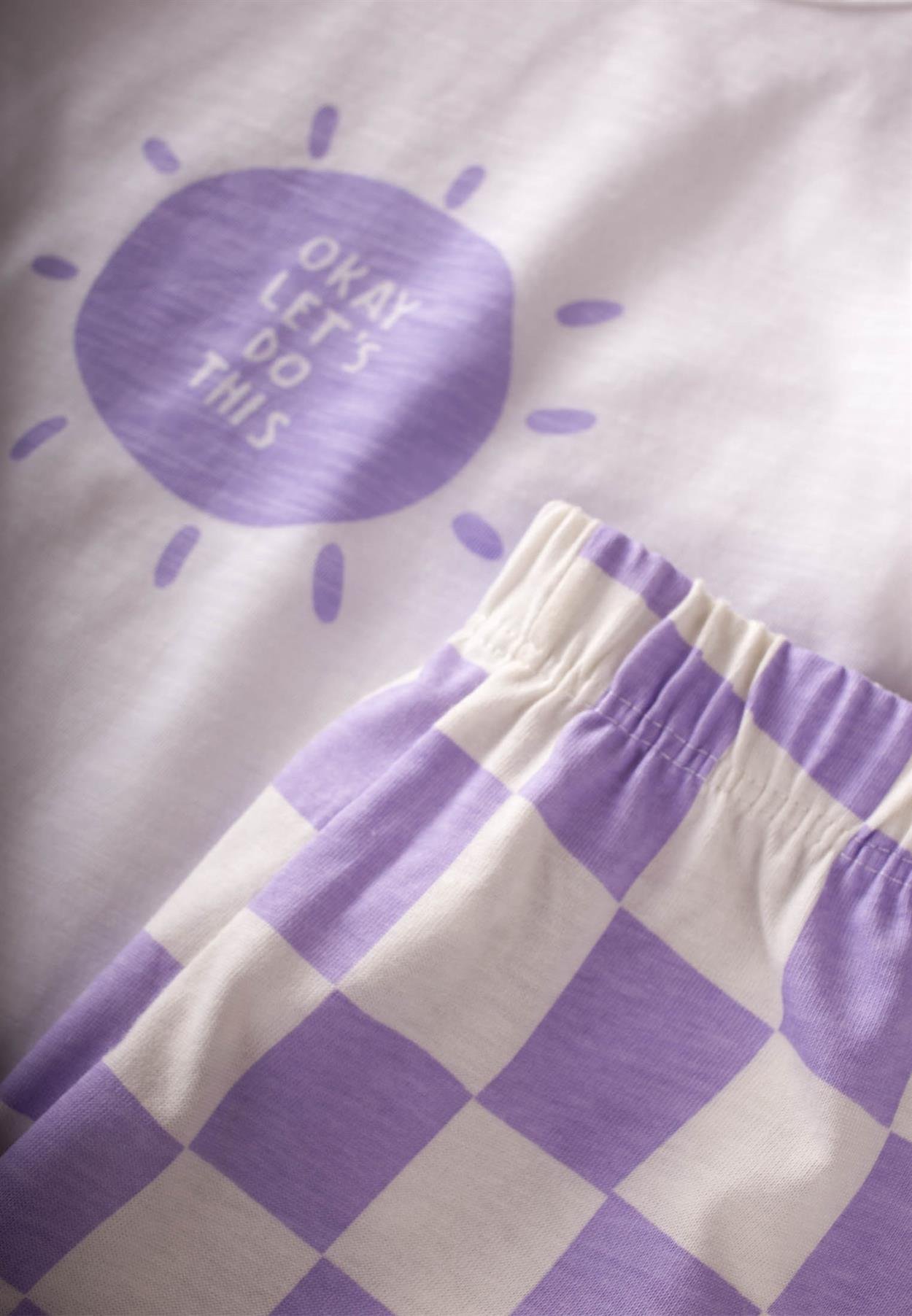 CigitDama Baskılı Pijama Takım 2-8 Yaş EKRU