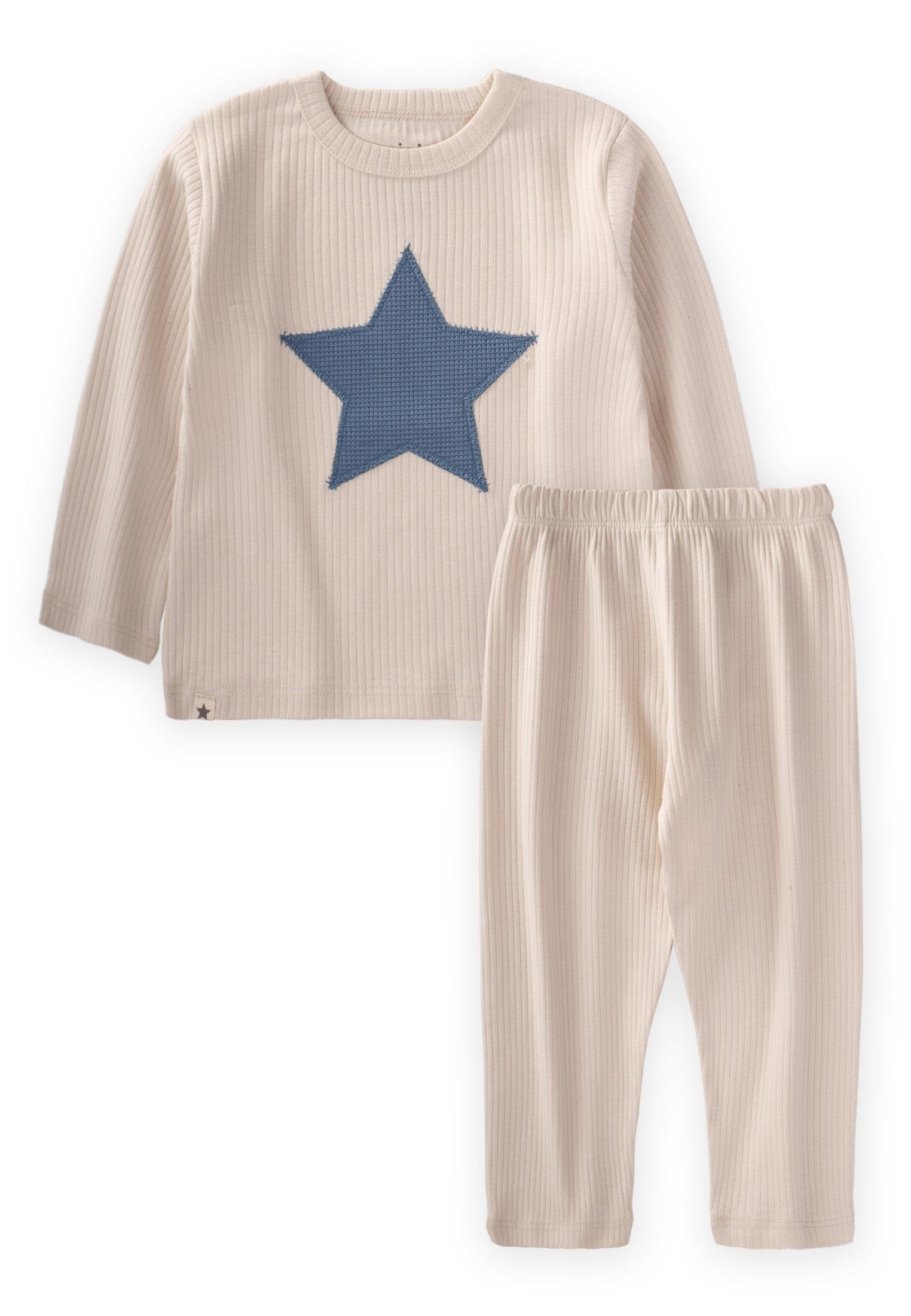 CigitYıldız Aplikeli Pijama Takım 1-8 Yaş A. BEJ