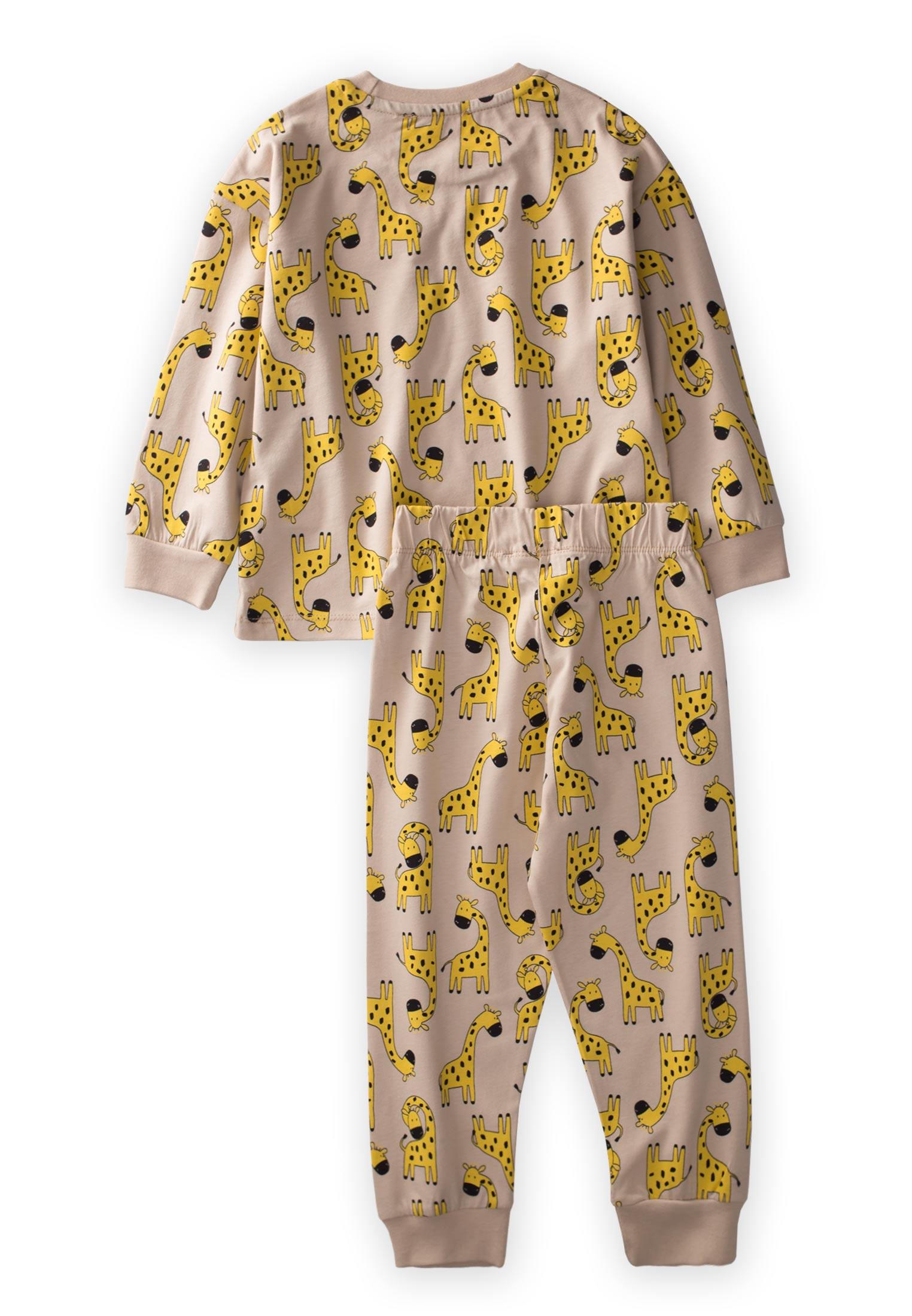 CigitDesenli Pijama Takım 3-8 Yaş BEJ