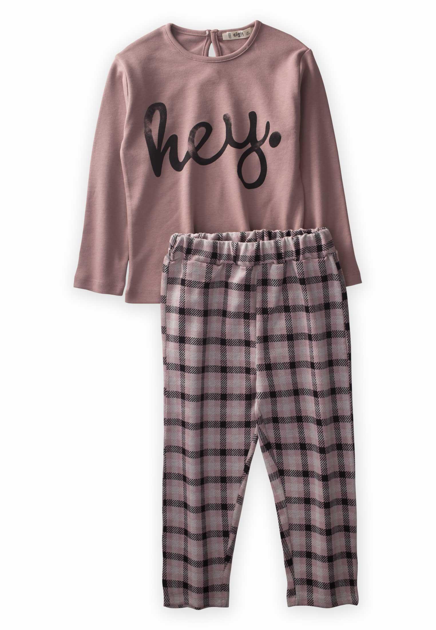 CigitHey Baskılı Pijama Takım 3-8 Yaş BAKIR