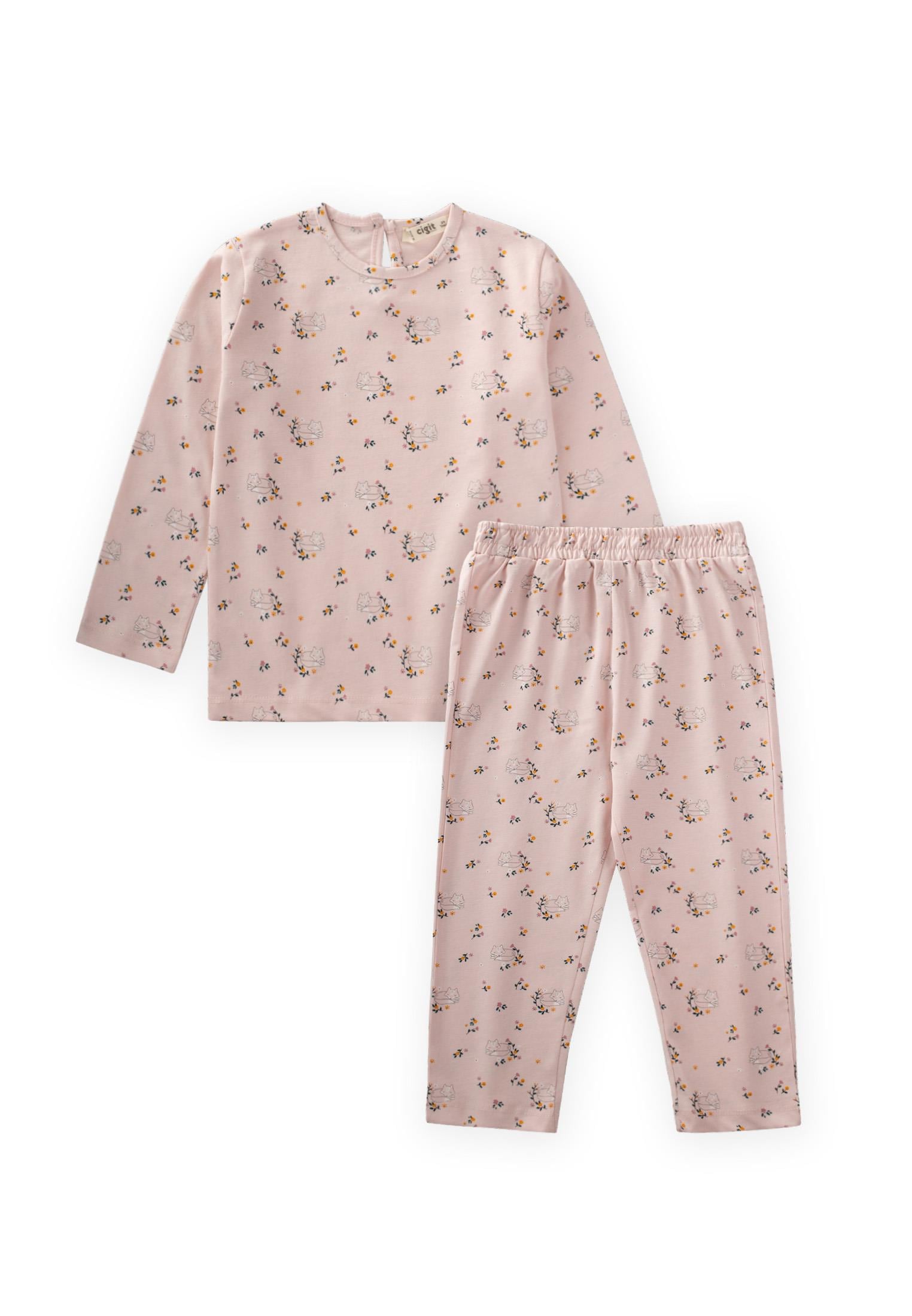 CigitDesenli Pijama Takim 2-8 Yaş TİLKİ DESEN