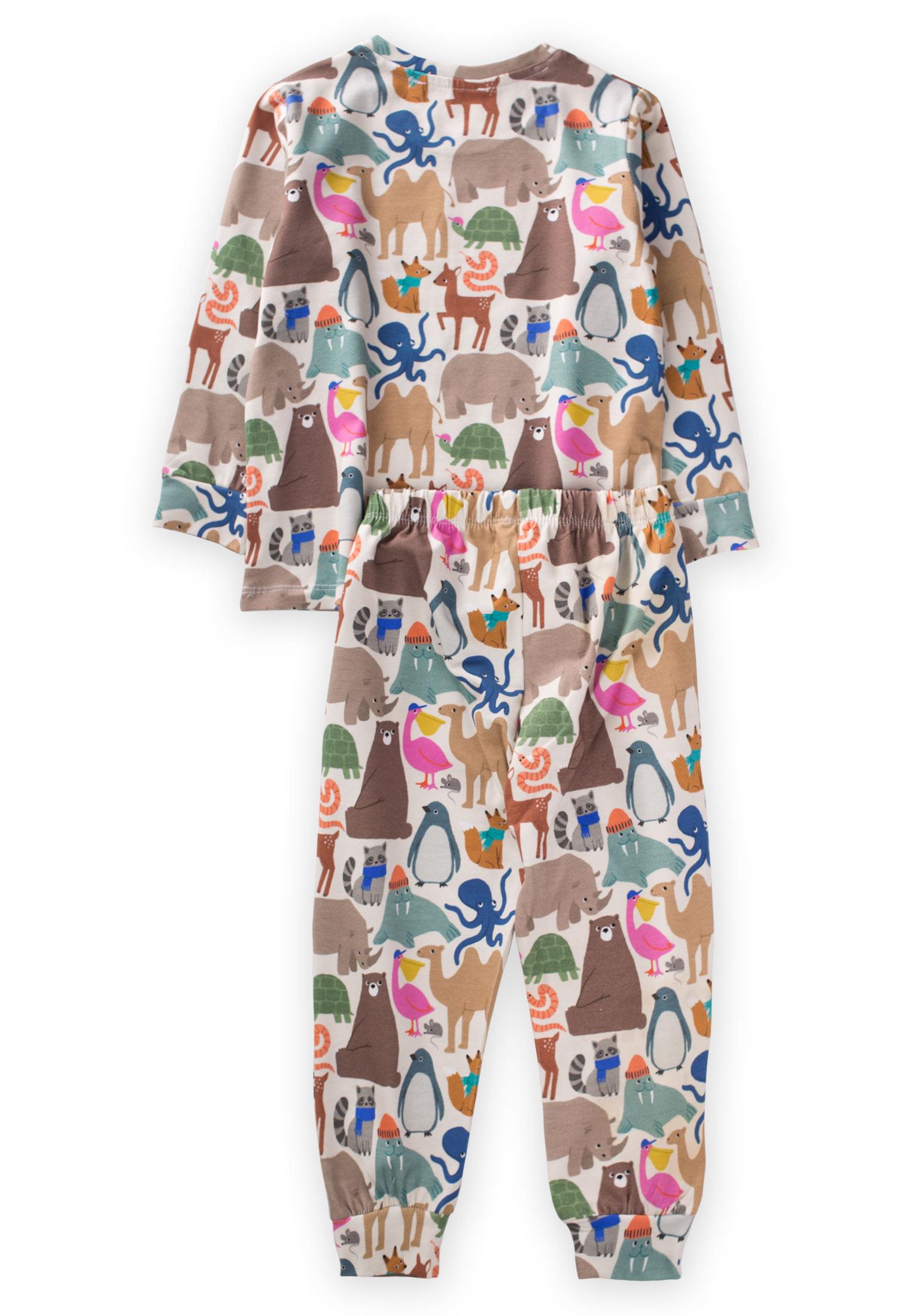 CigitBaskılı Desenli Pijama Takım 2-7 Yaş EKRU