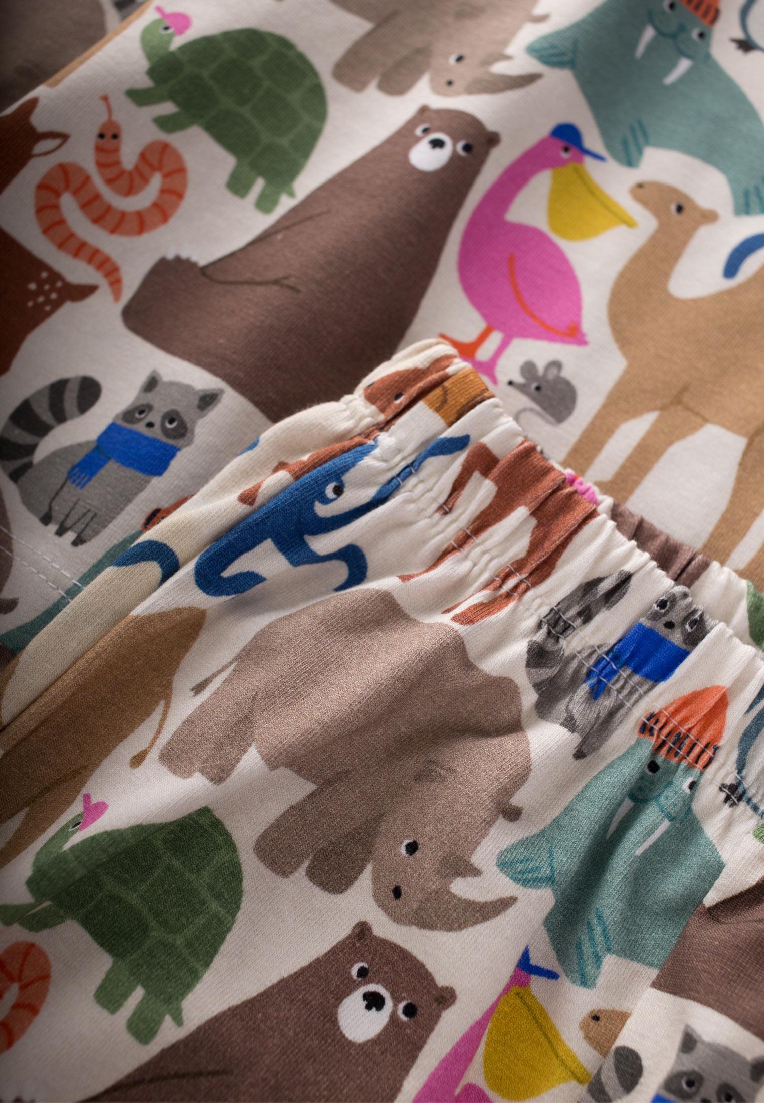 CigitBaskılı Desenli Pijama Takım 2-7 Yaş EKRU