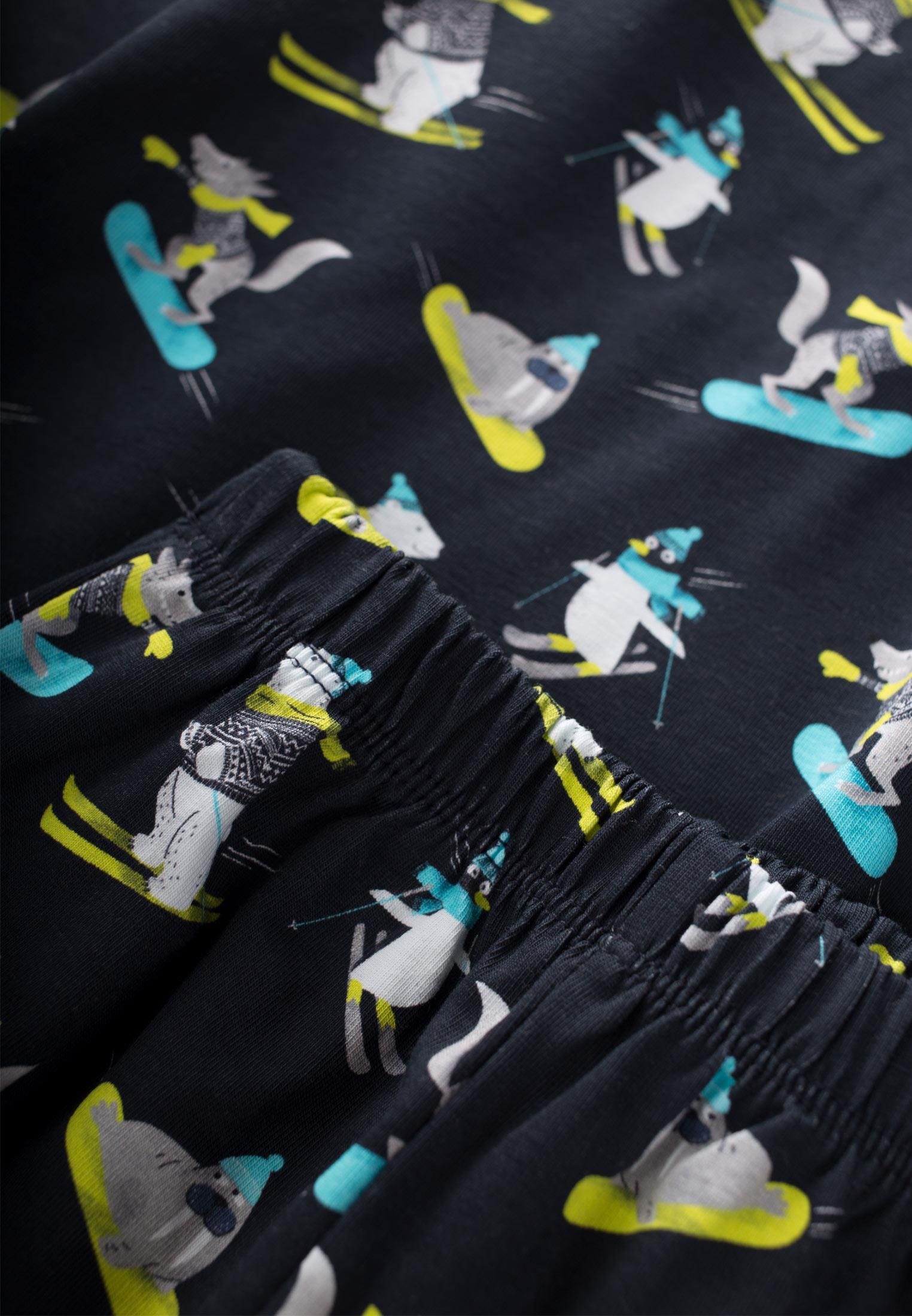 CigitBaskılı Desenli Pijama Takım 2-7 Yaş LACİVERT