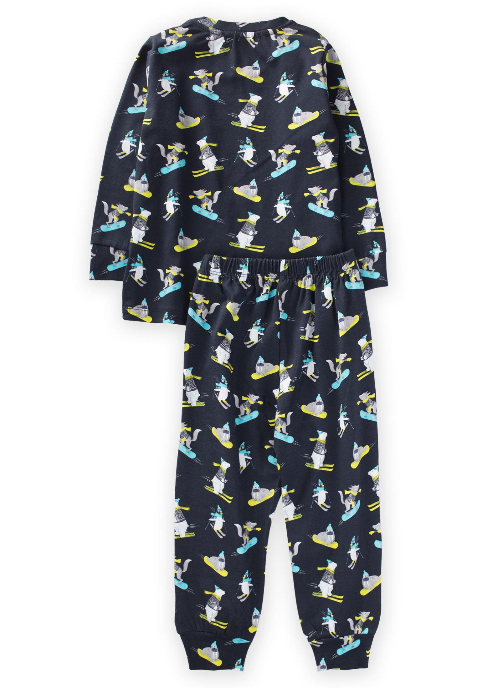 CigitBaskılı Desenli Pijama Takım 2-7 Yaş LACİVERT
