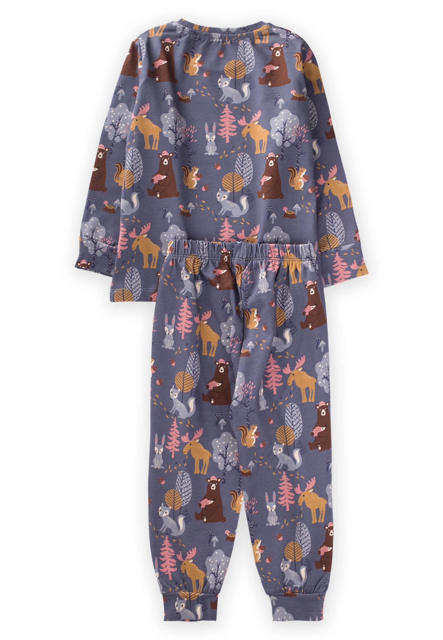 CigitBaskılı Desenli Pijama Takım 2-7 Yaş K. GRİ