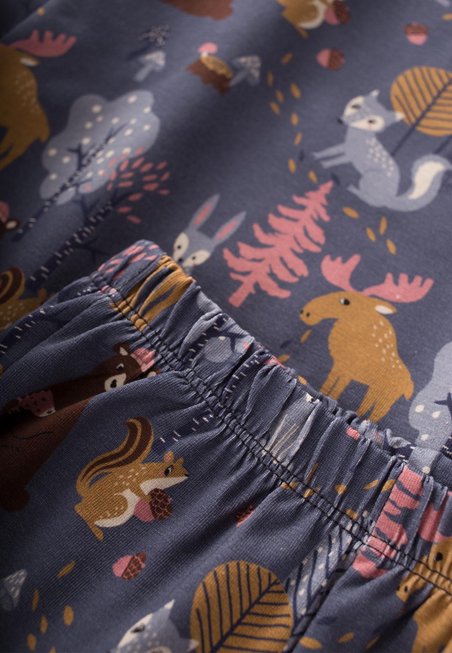 CigitBaskılı Desenli Pijama Takım 2-7 Yaş K. GRİ