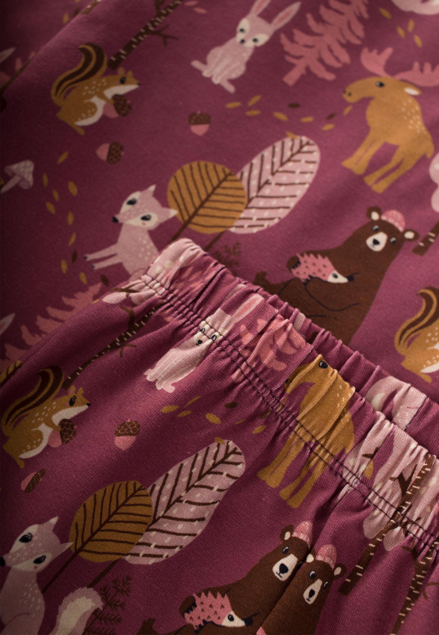 CigitBaskılı Desenli Pijama Takım 2-7 Yaş BORDO