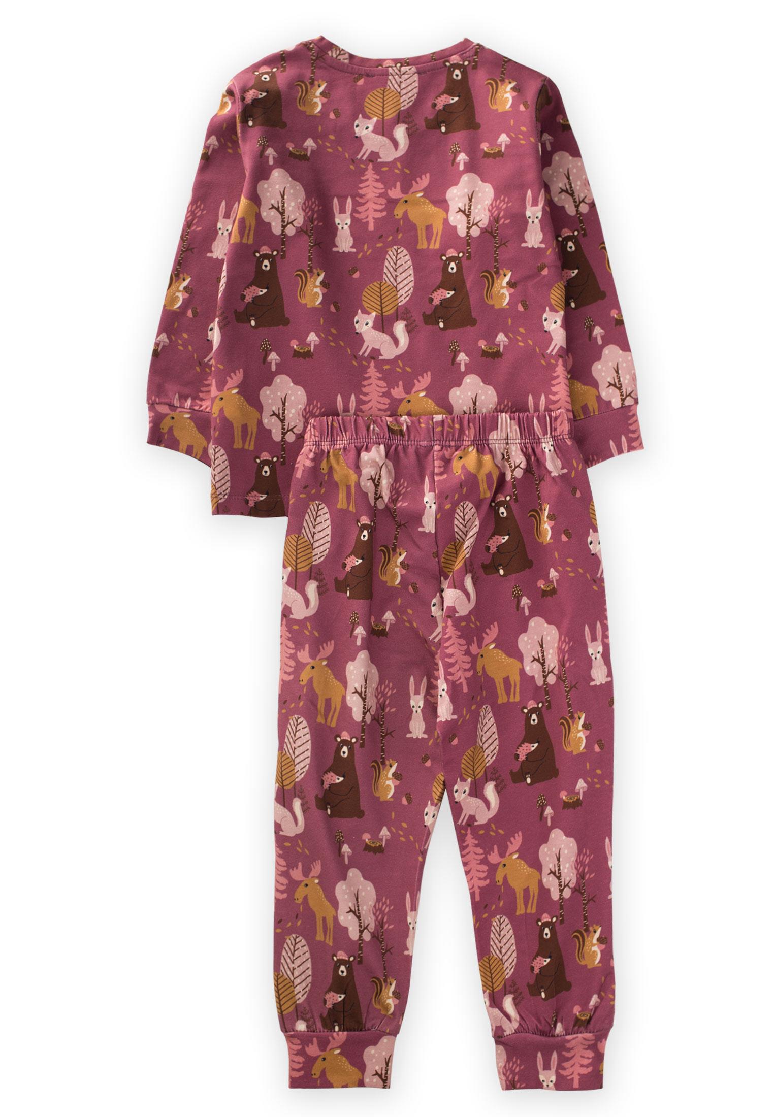 CigitBaskılı Desenli Pijama Takım 2-7 Yaş BORDO