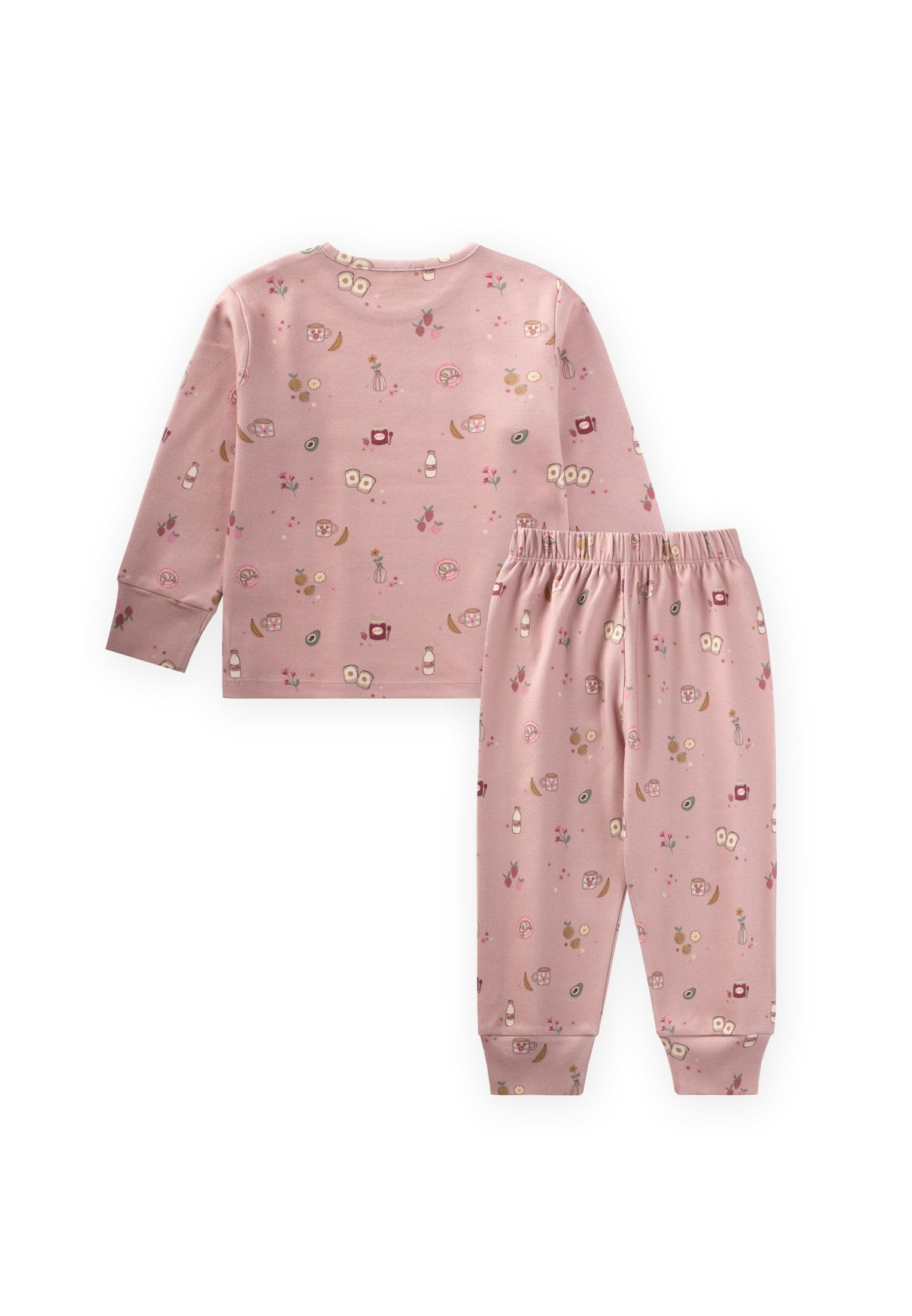 CigitDesenli Mevsimlik Pijama Takım 1-7 Yaş PUDRA PEMBE