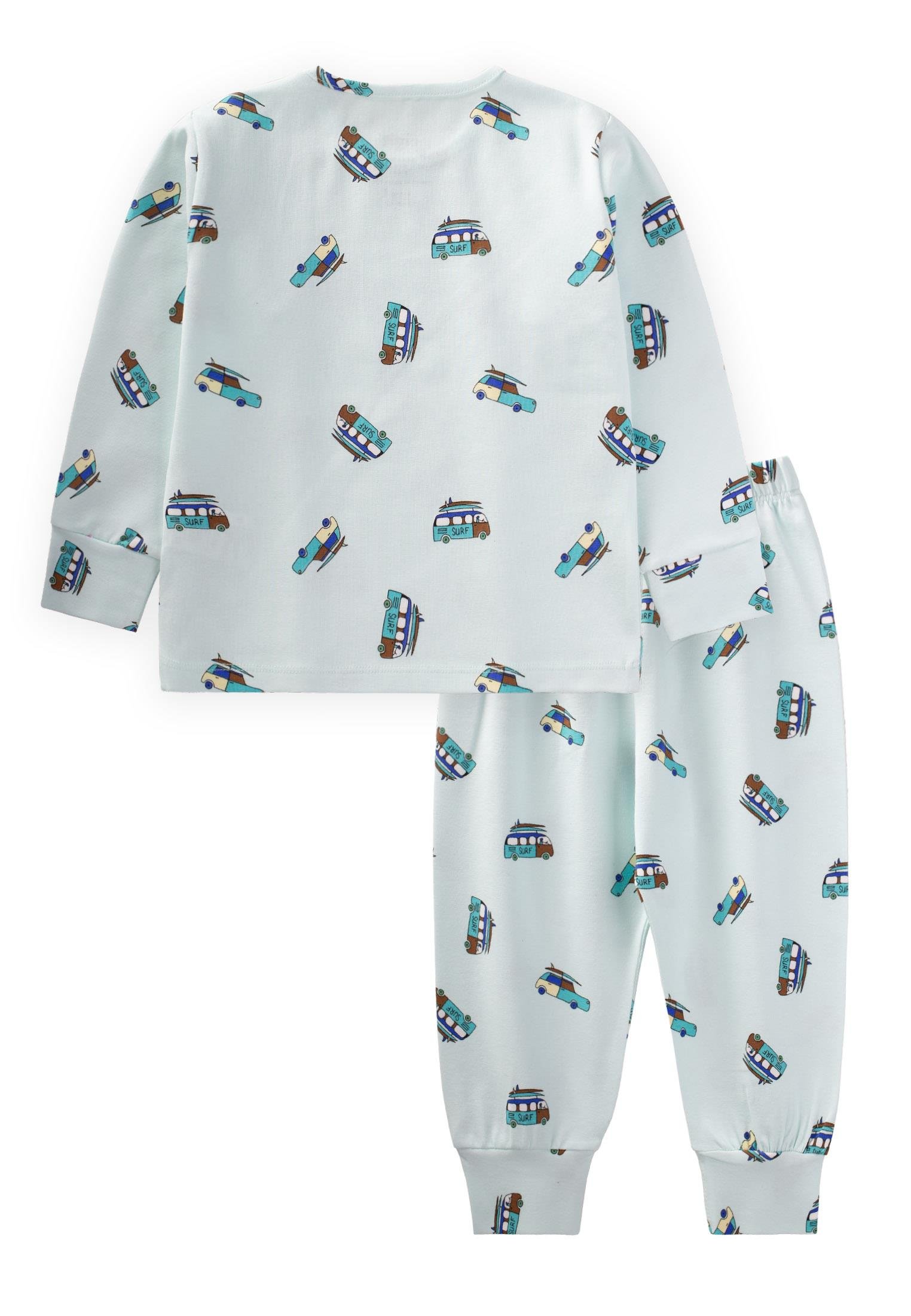 CigitDesenli Mevsimlik Pijama Takım 1-7 Yaş BUZ MAVİS