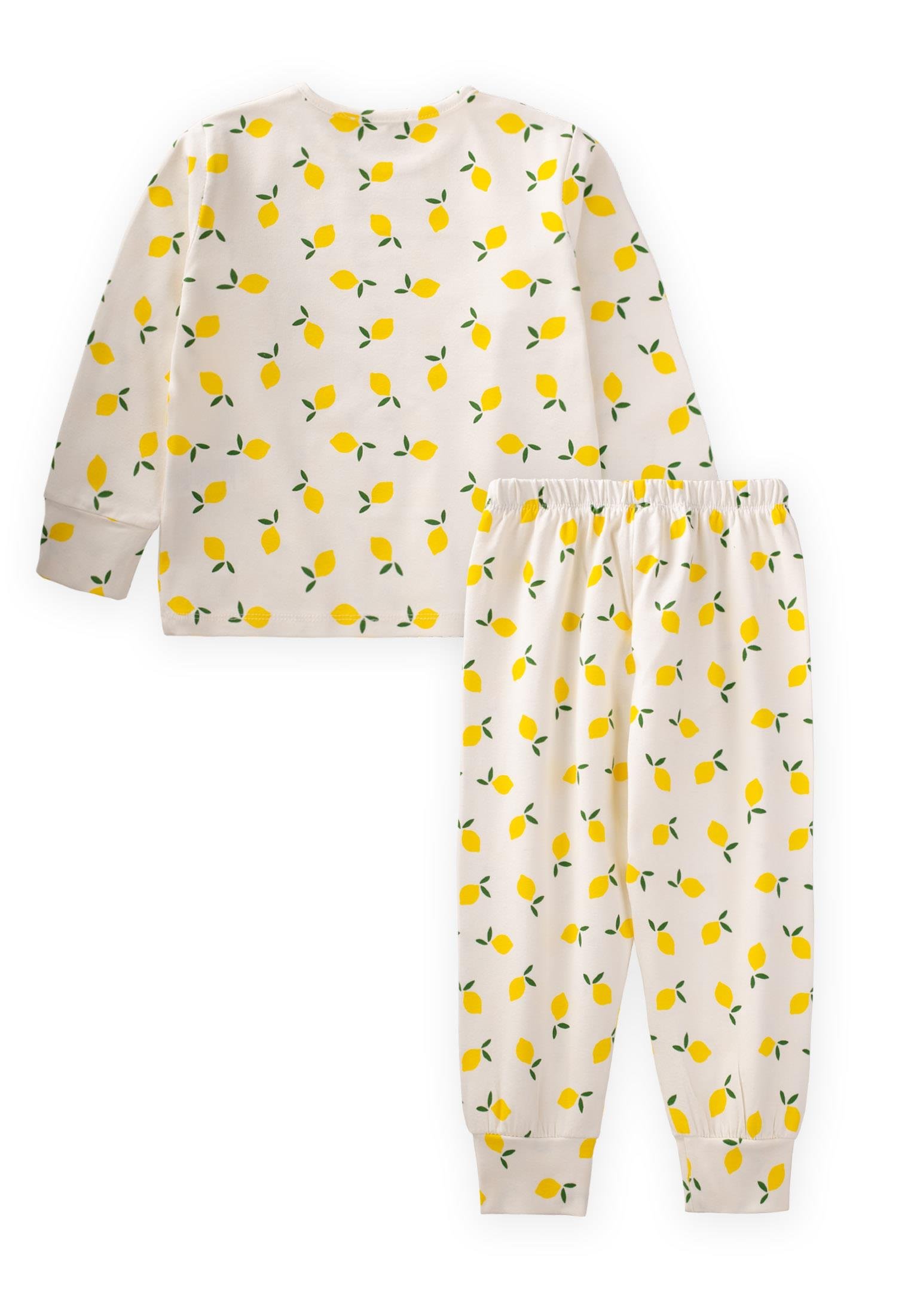 CigitDesenli Mevsimlik Pijama Takım 1-7 Yaş LİMON DESEN