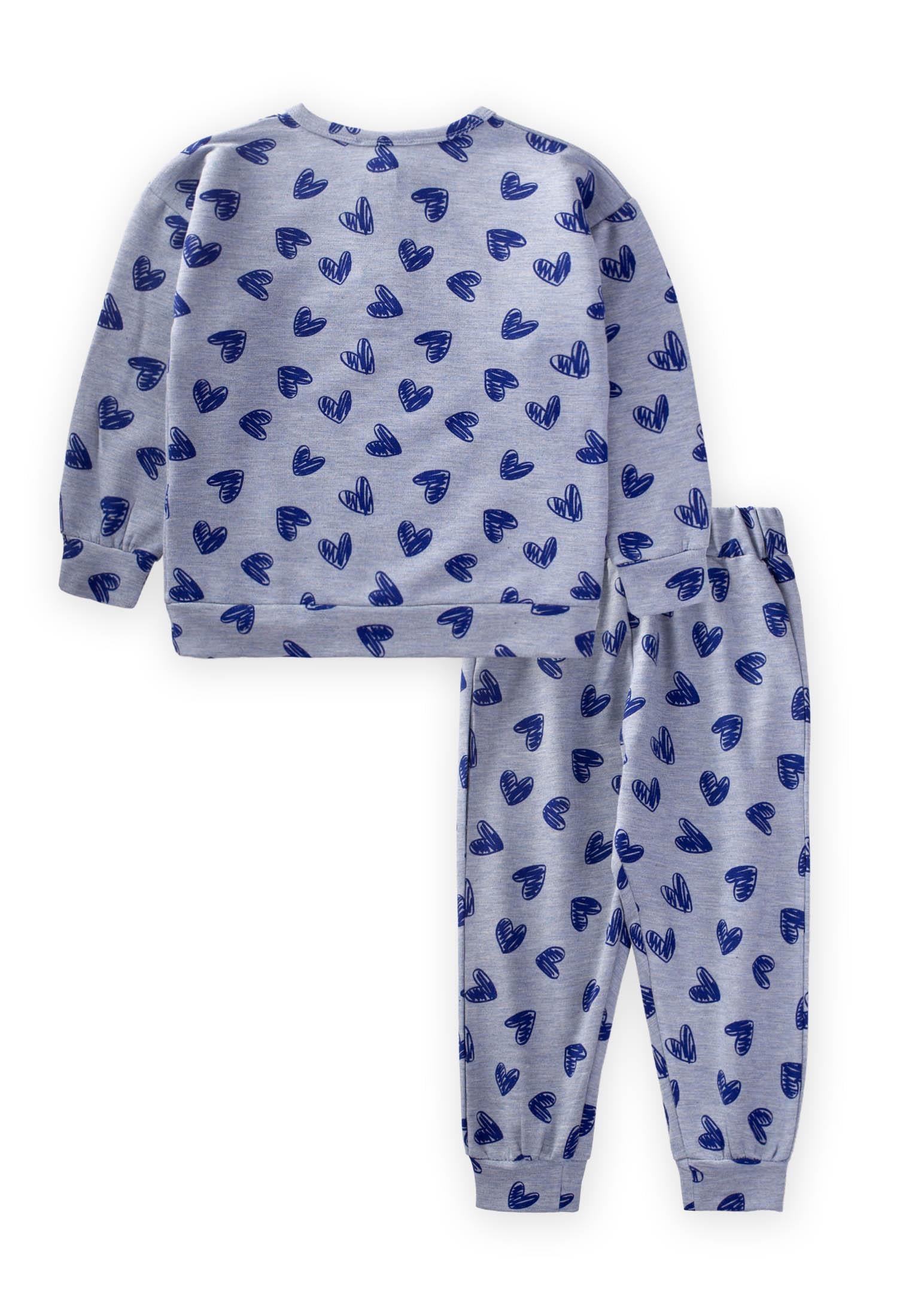 CigitDesenli Pijama Takım 2-10 Yaş KALP DESEN