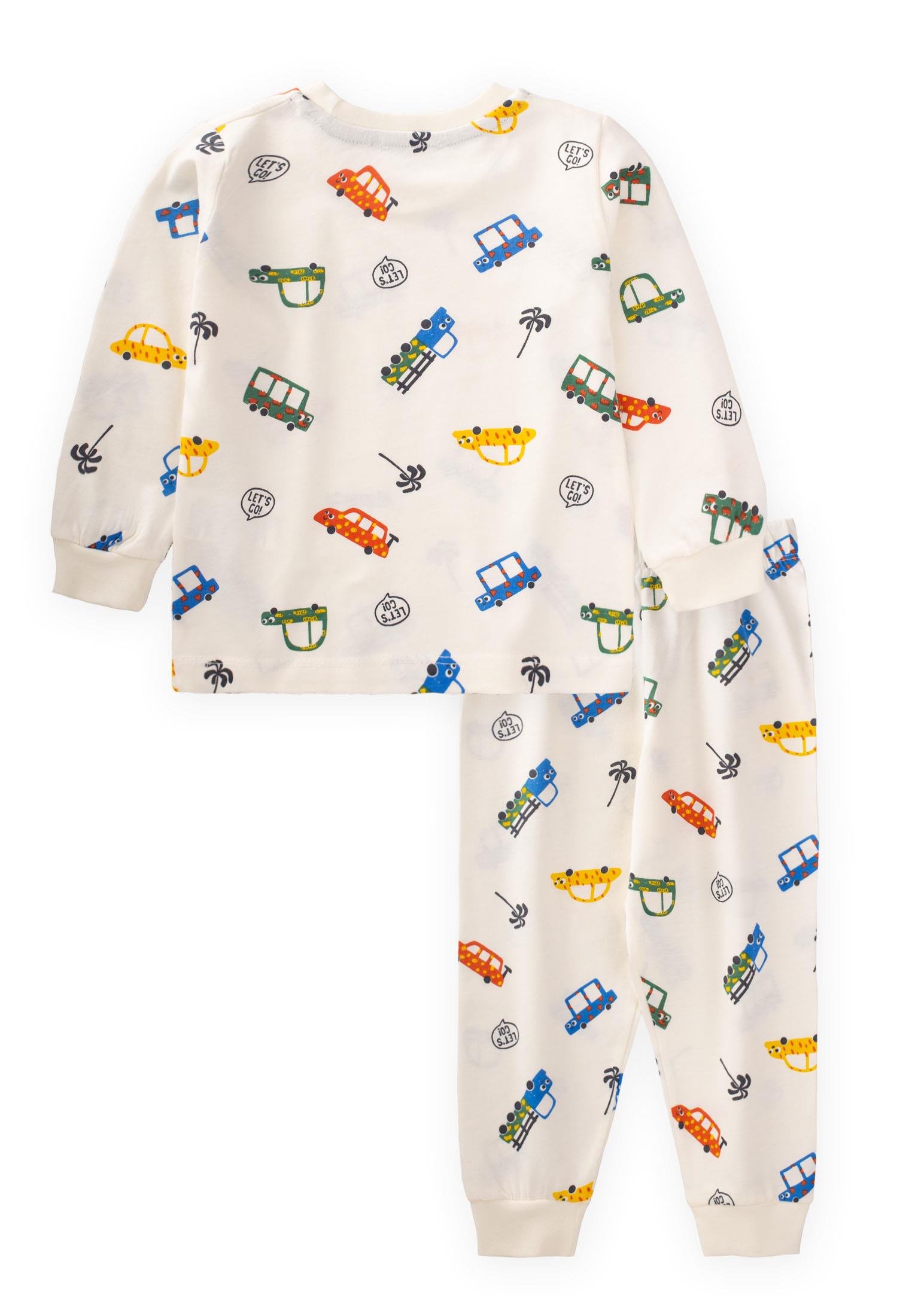 CigitLets Go Baskılı Pijama Takım 1-8 Yaş EKRU