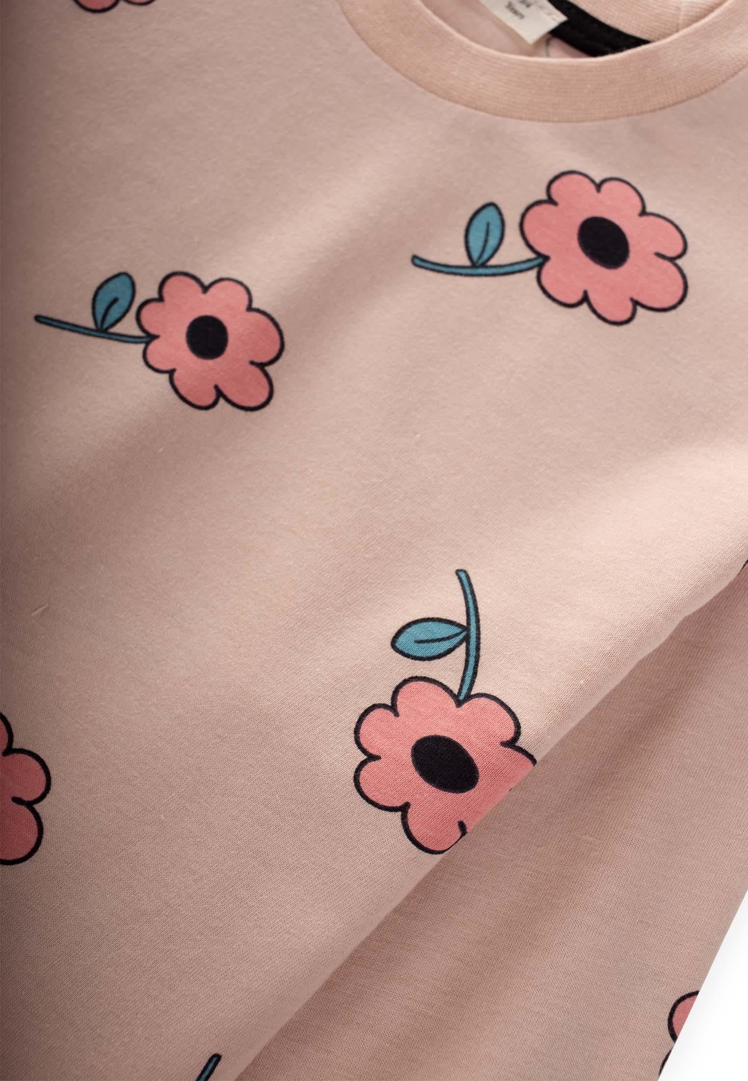 CigitDesenli Mevsimlik Pijama Takım 3-8 Yaş PUDRA PEMBE