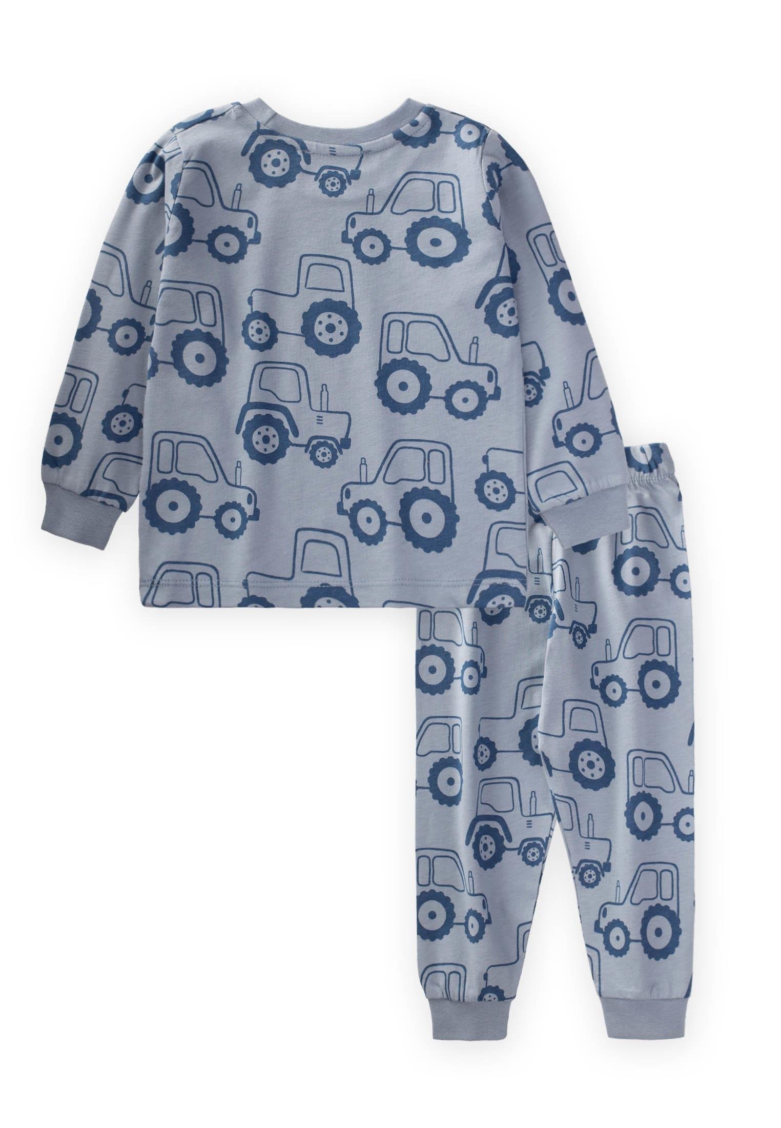CigitTraktör Baskılı Pijama Takım 1-3 Yaş MAVİ