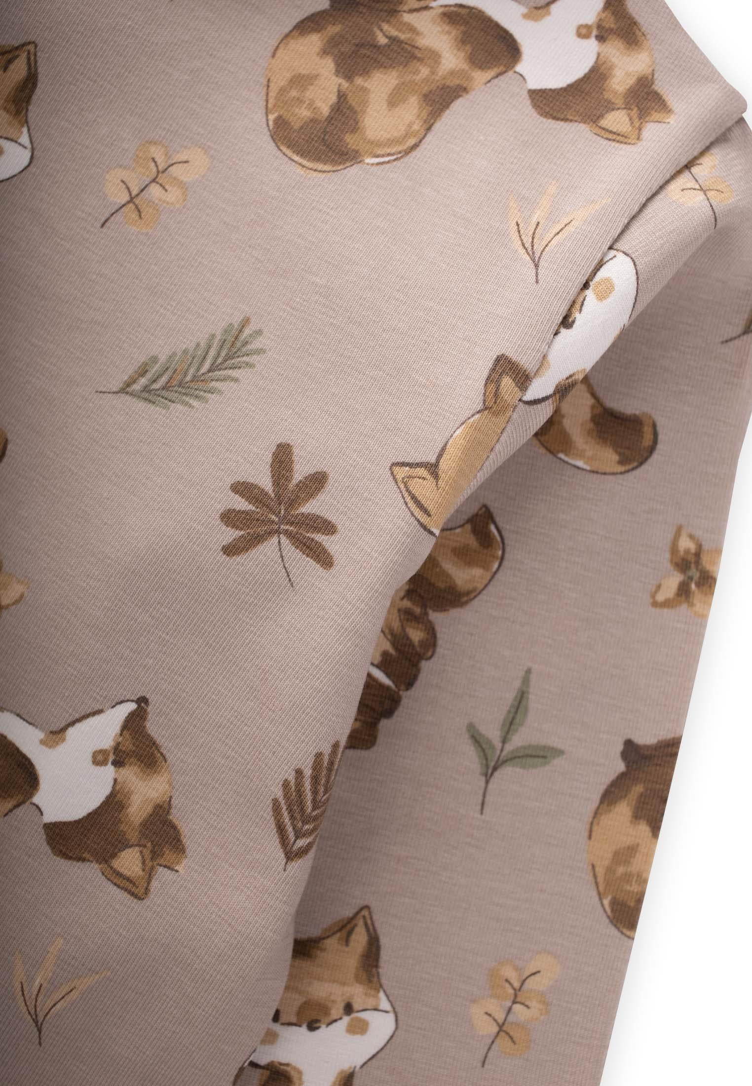 CigitManşetli Desenli Mevsimlik Pijama Takım 1-7 Yaş TİLKİ DESEN