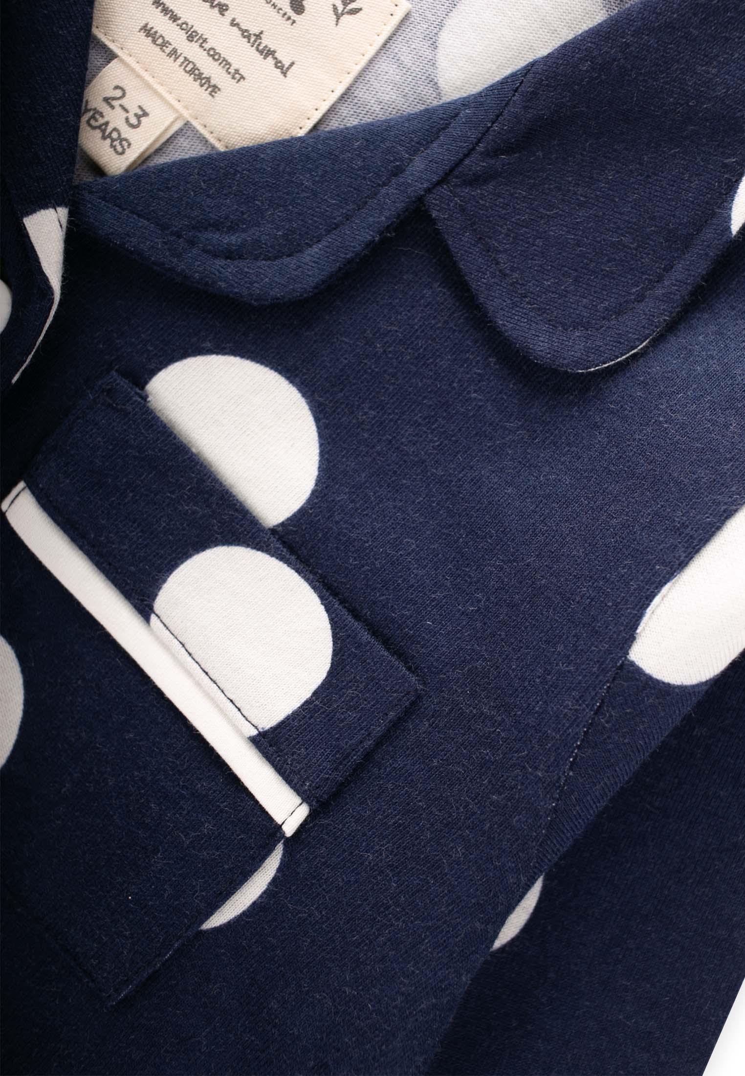 CigitPuantiye Detaylı Pijama Takım 8-12 Yaş LACİVERT