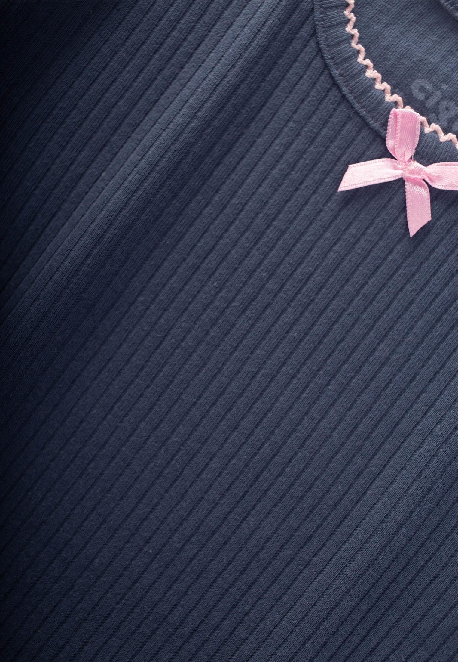 CigitFiyonklu Yakası İşlemeli Pijama Takım 2-10 Yaş LACİVERT