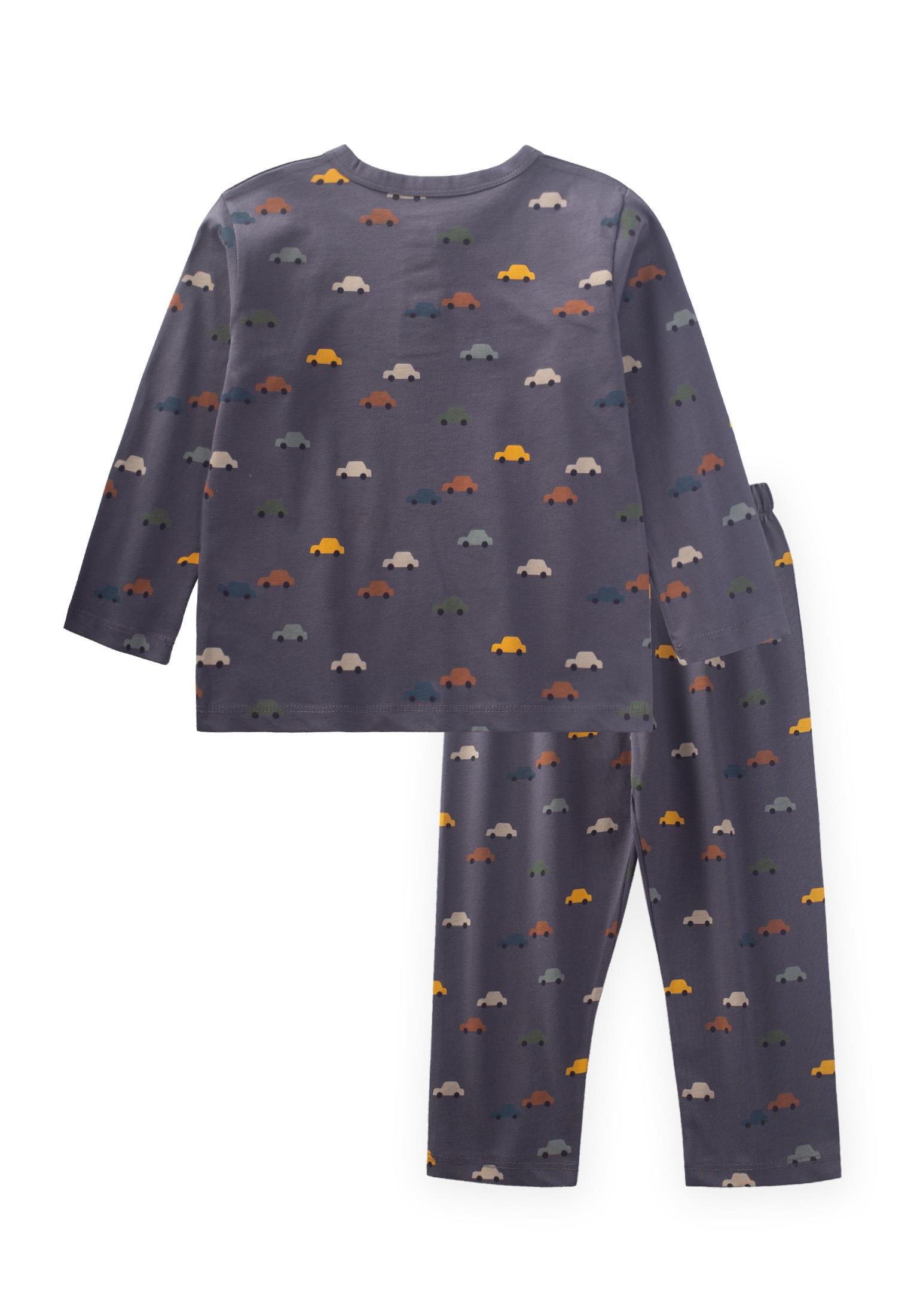 CigitDesenli Pijama Takım 1-7 Yaş GRİ