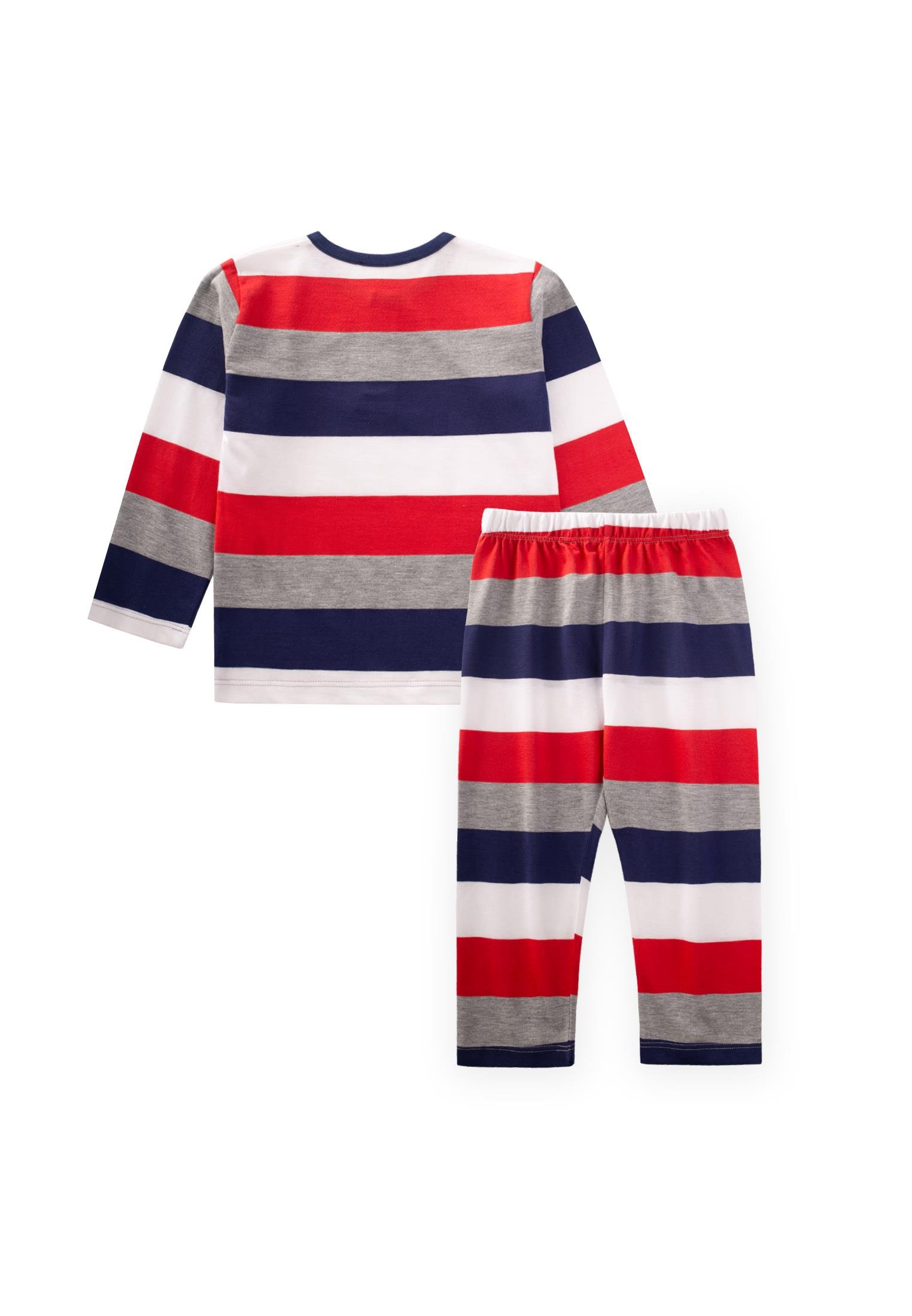 CigitDesenli Pijama Takım 2-9 Yaş LACİVERT ÇİZGİLİ