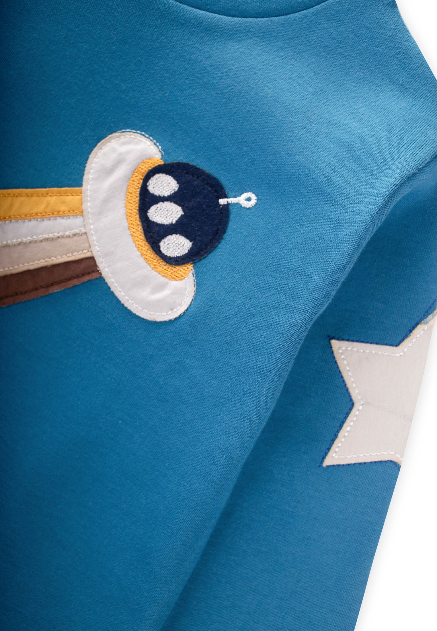 CigitUzay Aracı Aplikeli Pijama Takım 2-8 Yaş İNDİGO MAVİ