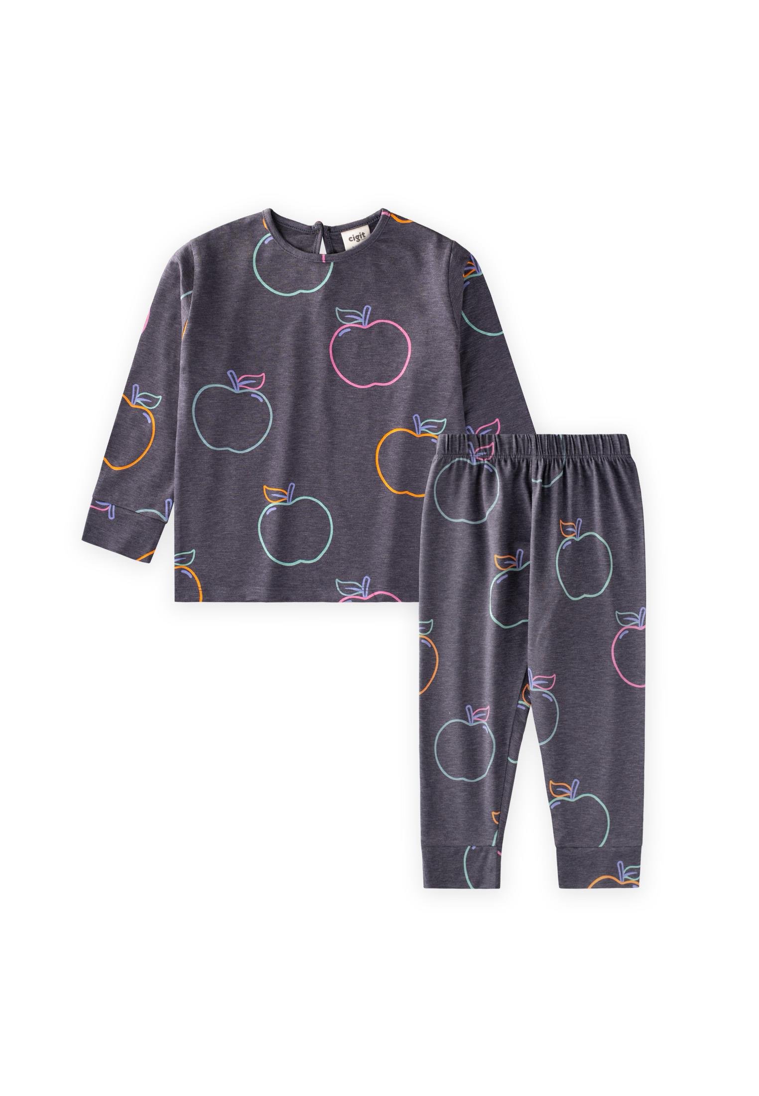 CigitPijama takım 2-9 Yaş GRİ MELANJ