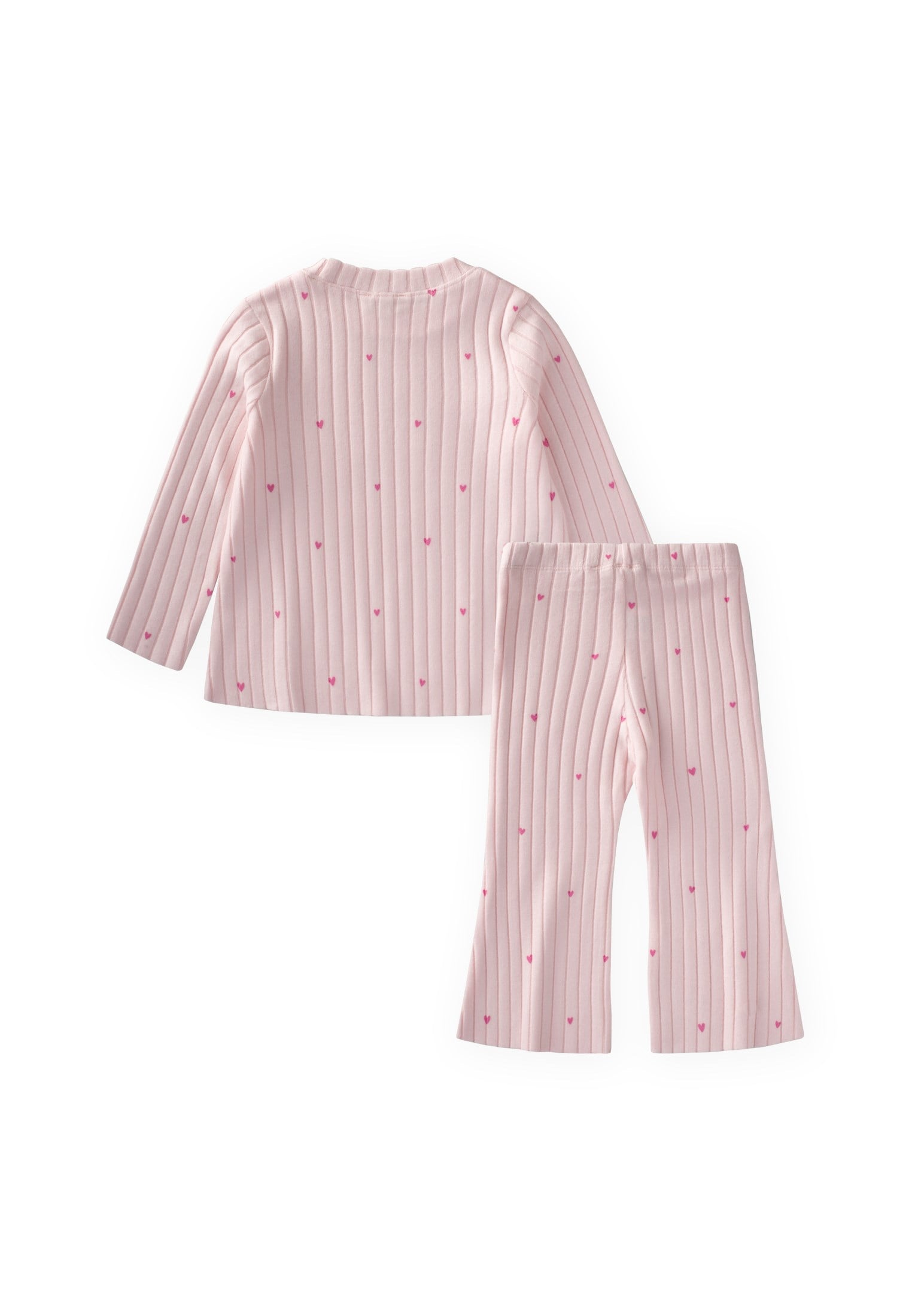 CigitDesenli Fitilli Pijama Takımı 1-7 Yaş PUDRA PEMBE