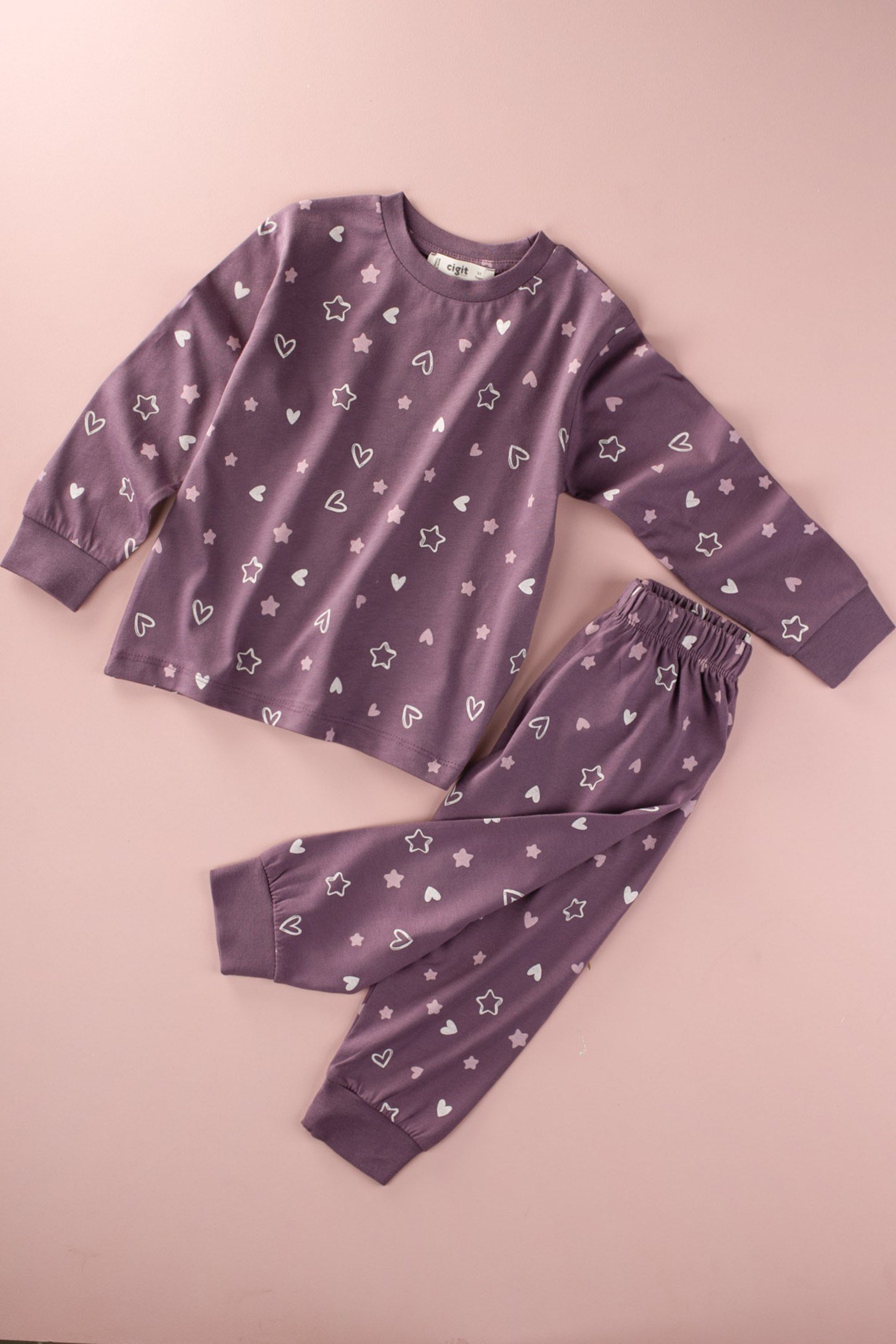 CigitDesenli Pijama Takımı 2-8 Yaş MÜRDÜM