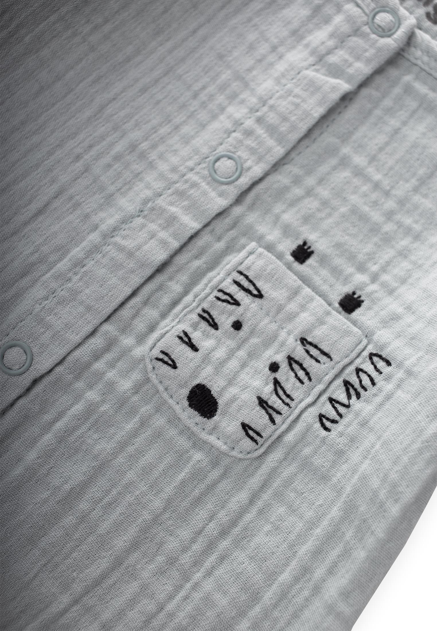 CigitZebra Nakışlı Müslin Şort Tulum 0-3 yaş SU YEŞİLİ