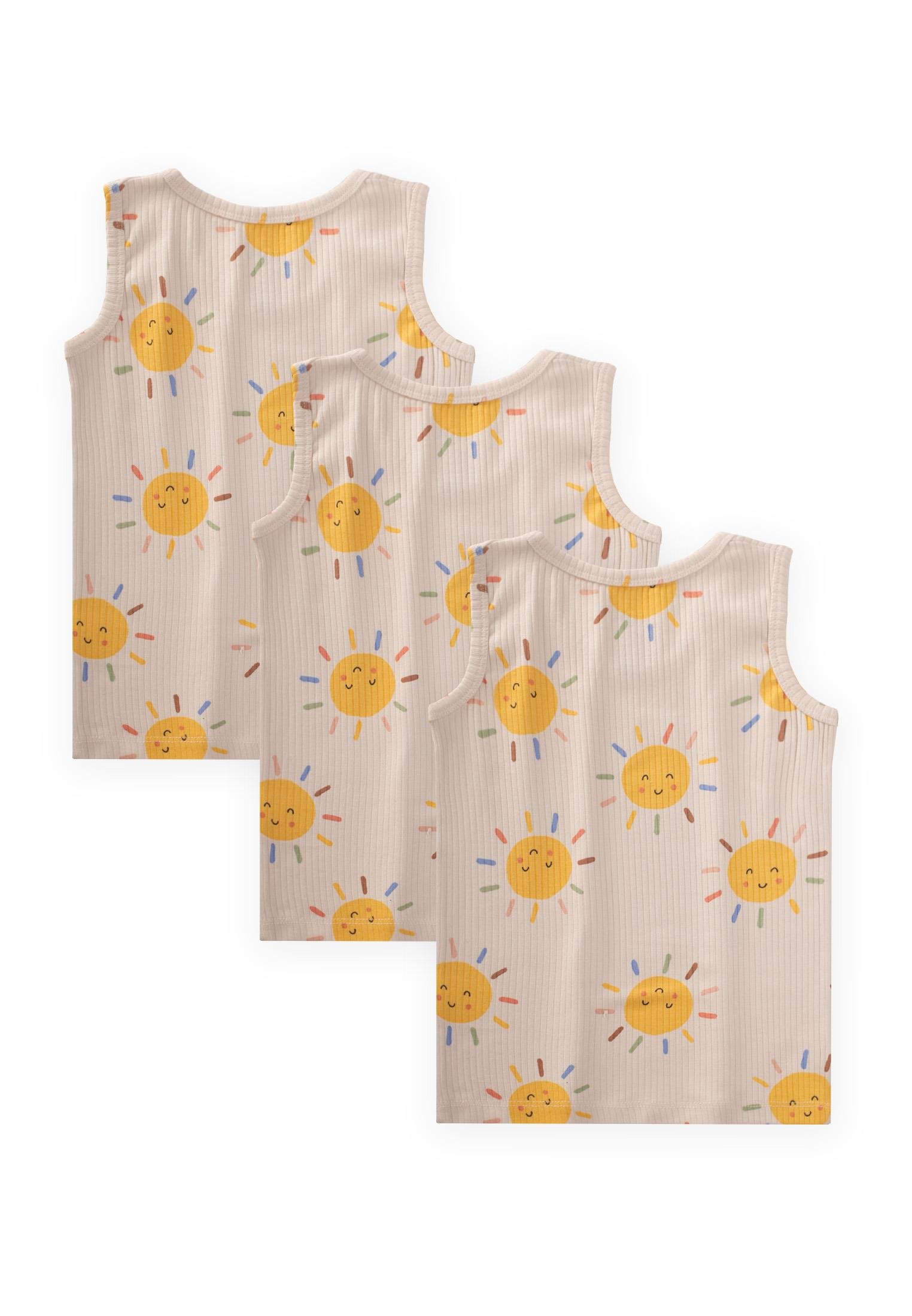 CigitÜçlü Geniş Askılı Atlet Set 2-9 yaş GÜNEŞ DESEN