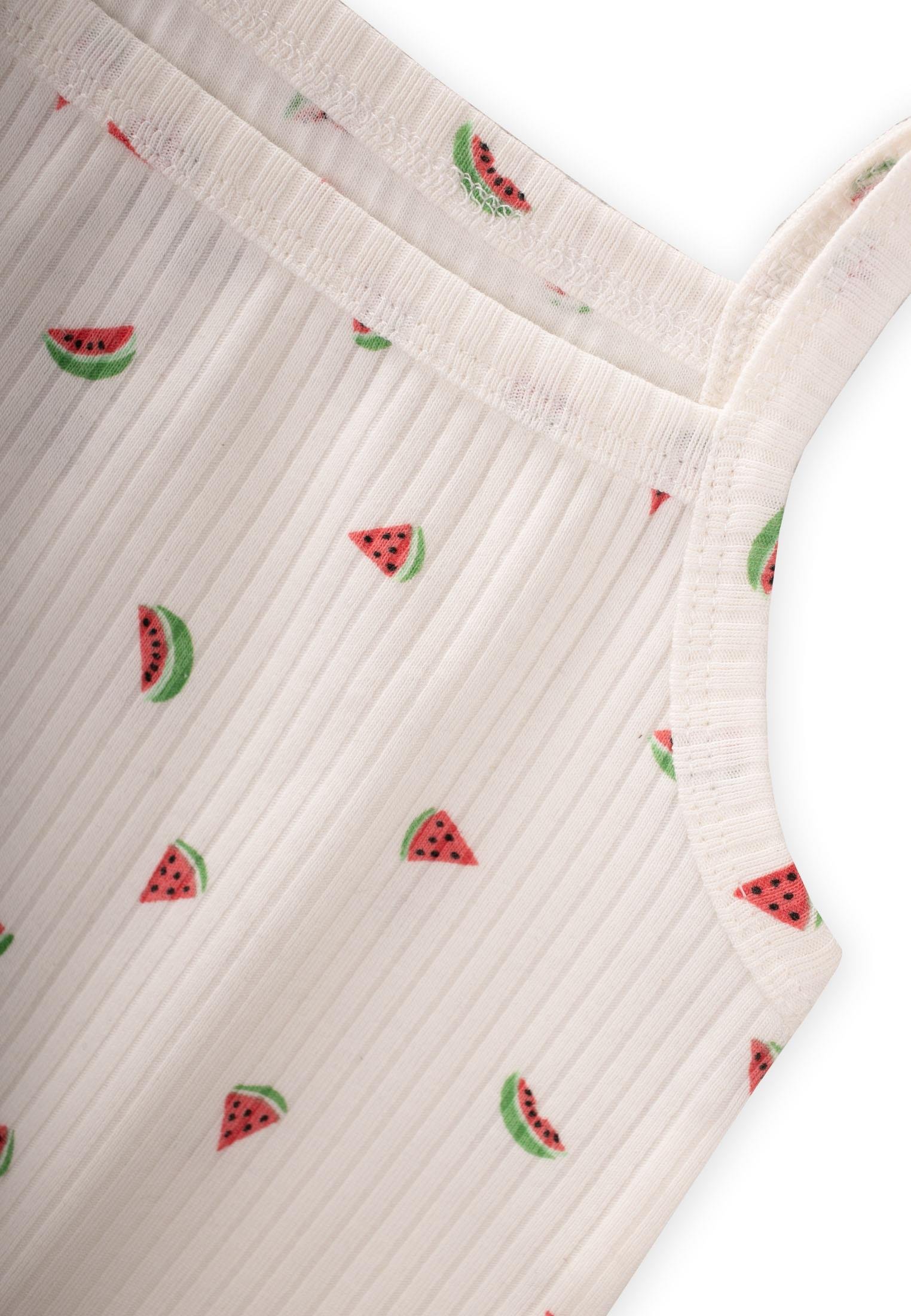 Cigitİp Askılı Kız Atlet Üçlü EKRU KARPUZ DESENLİ