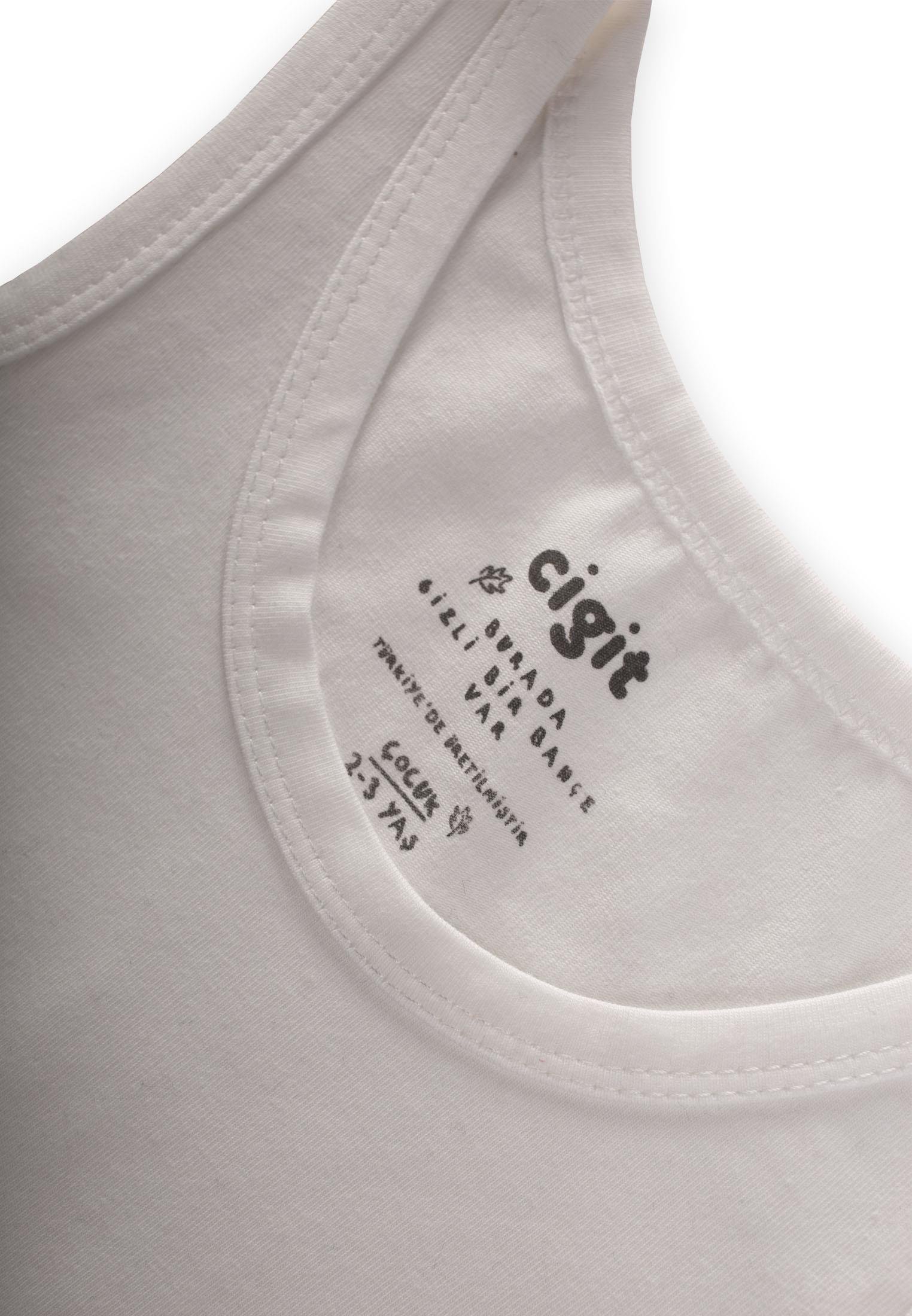 CigitÜçlü Geniş Askılı Kız Atlet 2-9 Yaş EKRU