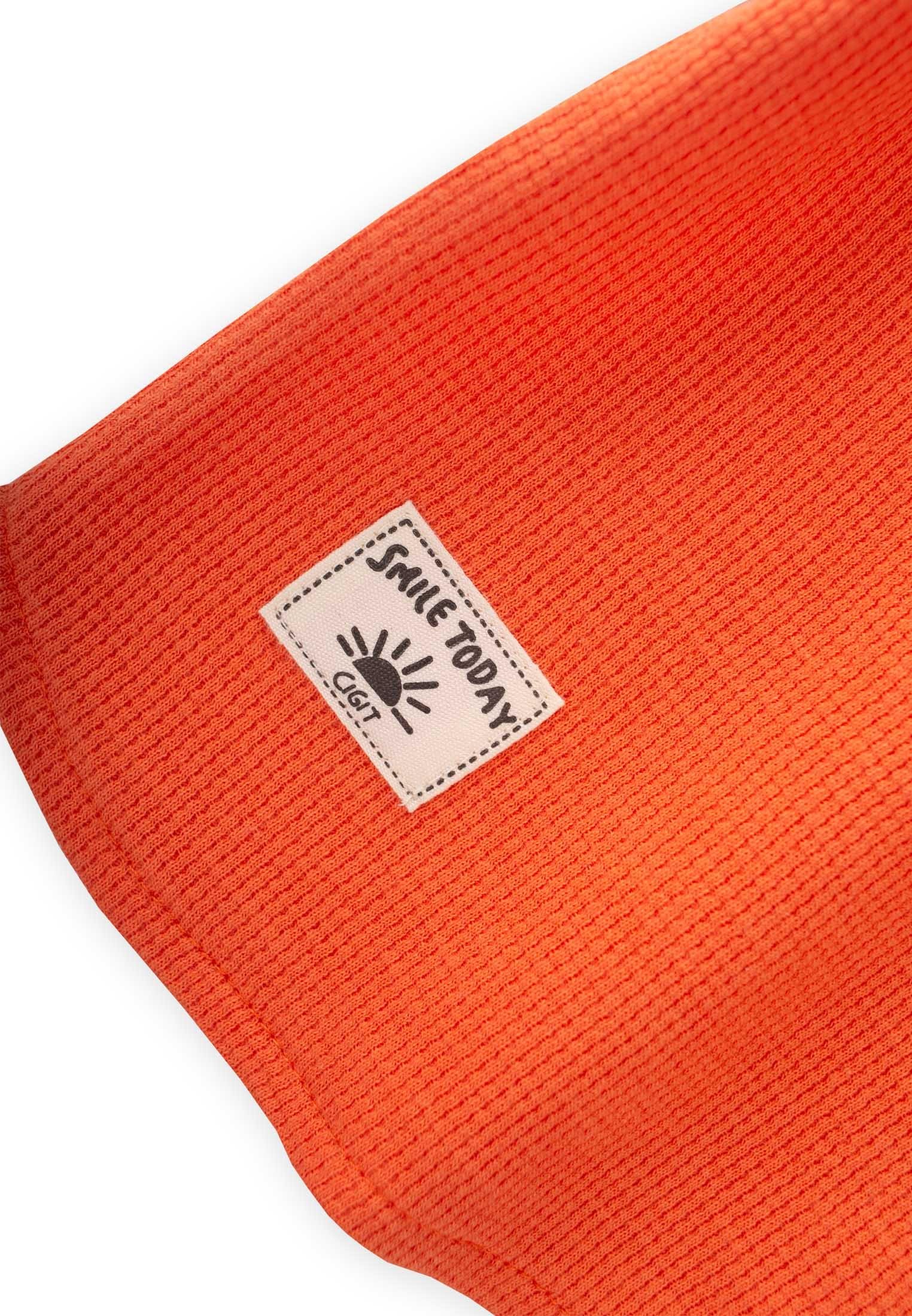 CigitWaffle Dokulu Geniş Kesim Takım 1-5 Yaş ORANJ