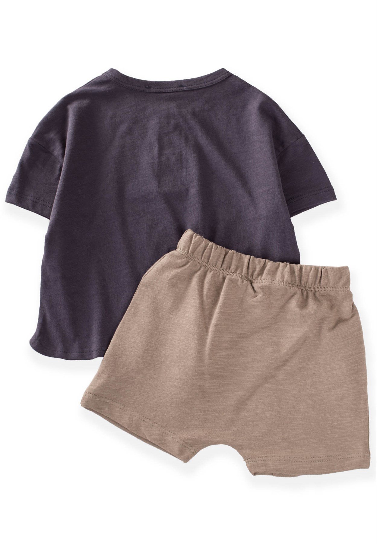 62597 - 5015CigitOversize Kesim Çapraz Pat Detaylı Kaprili Takım 1-5 Yaş FÜME 