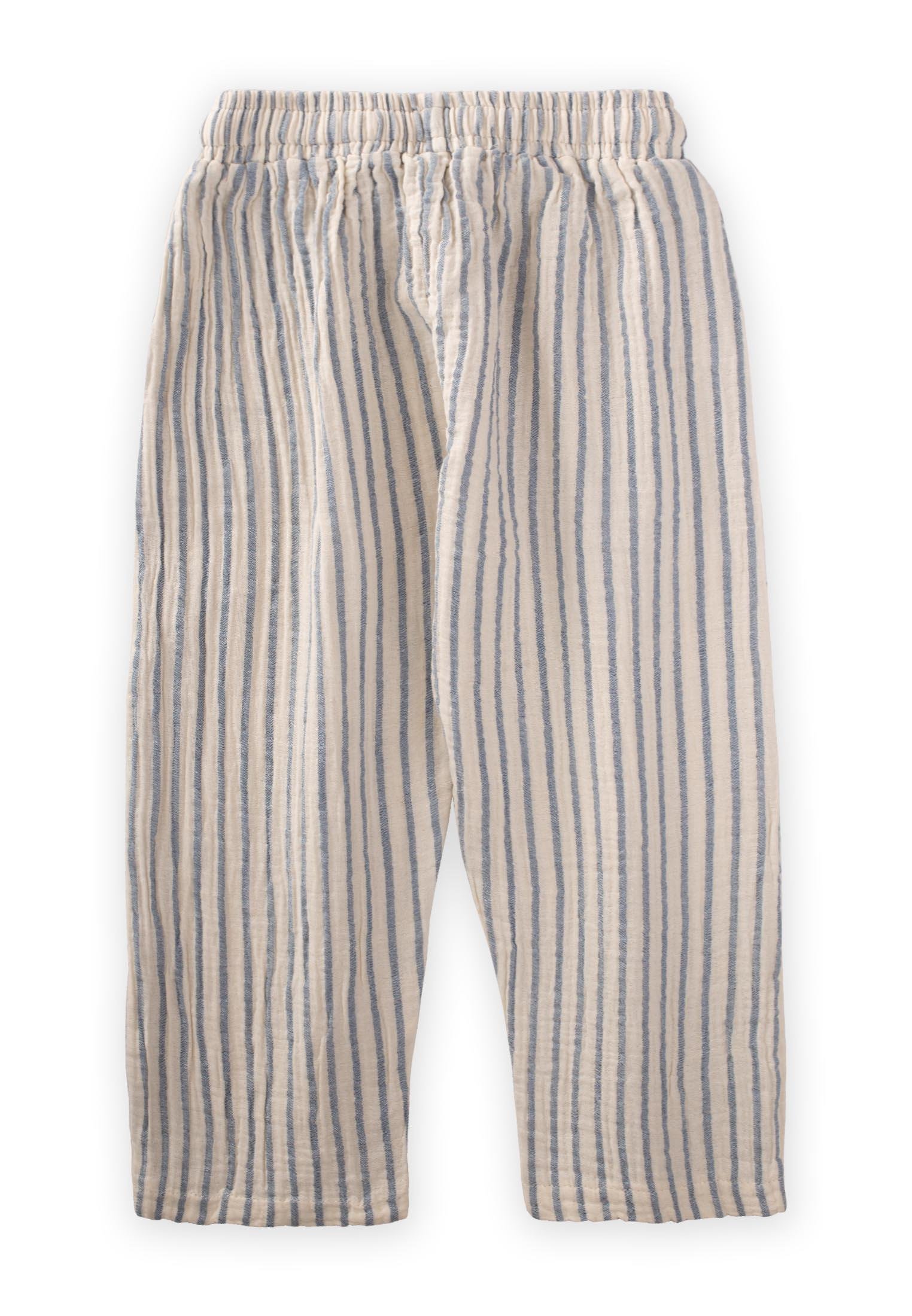 CigitMüslin Pantolon 1-7 Yaş MAVİ ÇİZGİLİ