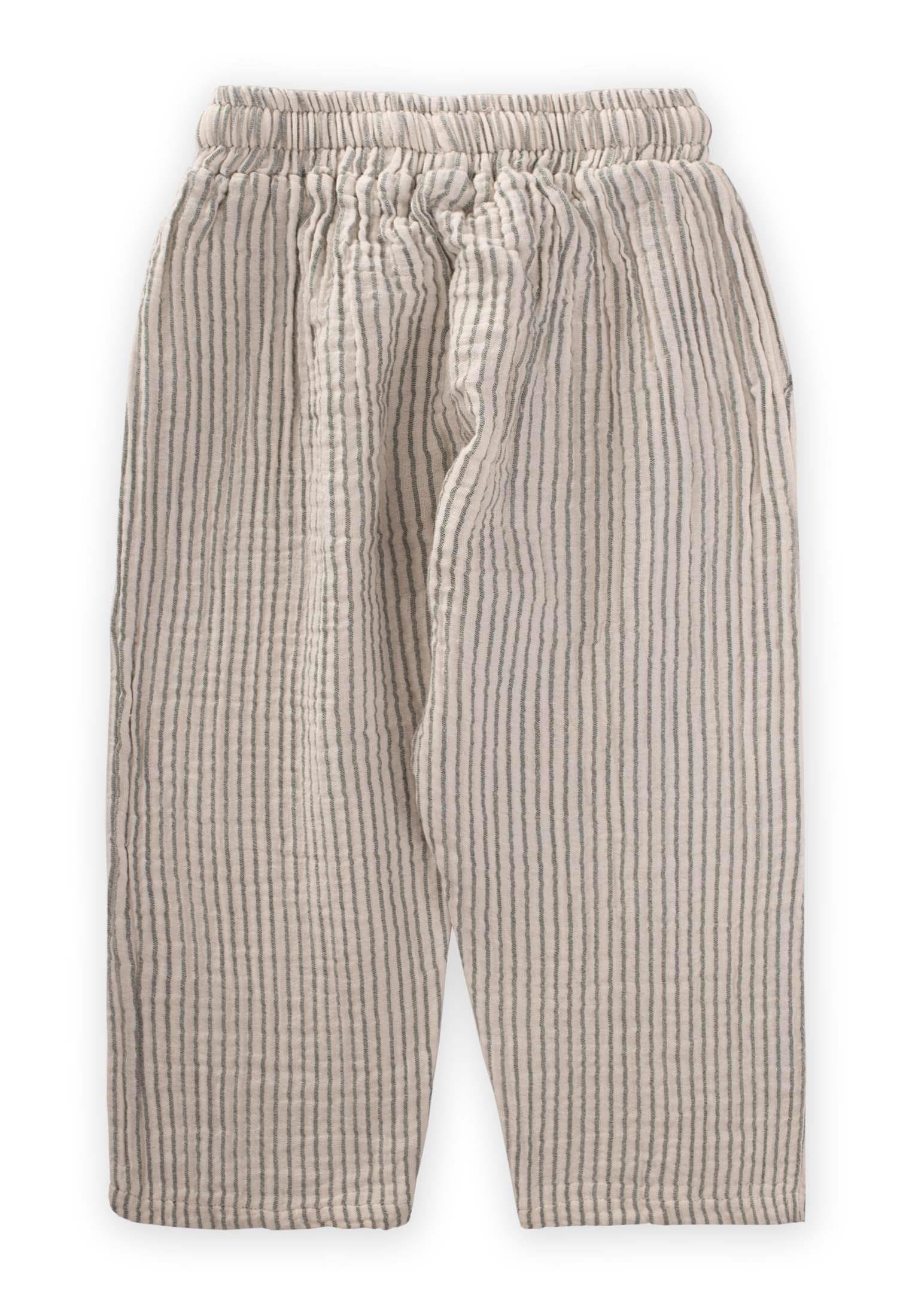 CigitMüslin Pantolon 1-7 Yaş YEŞİL İNCE ÇİZGİLİ