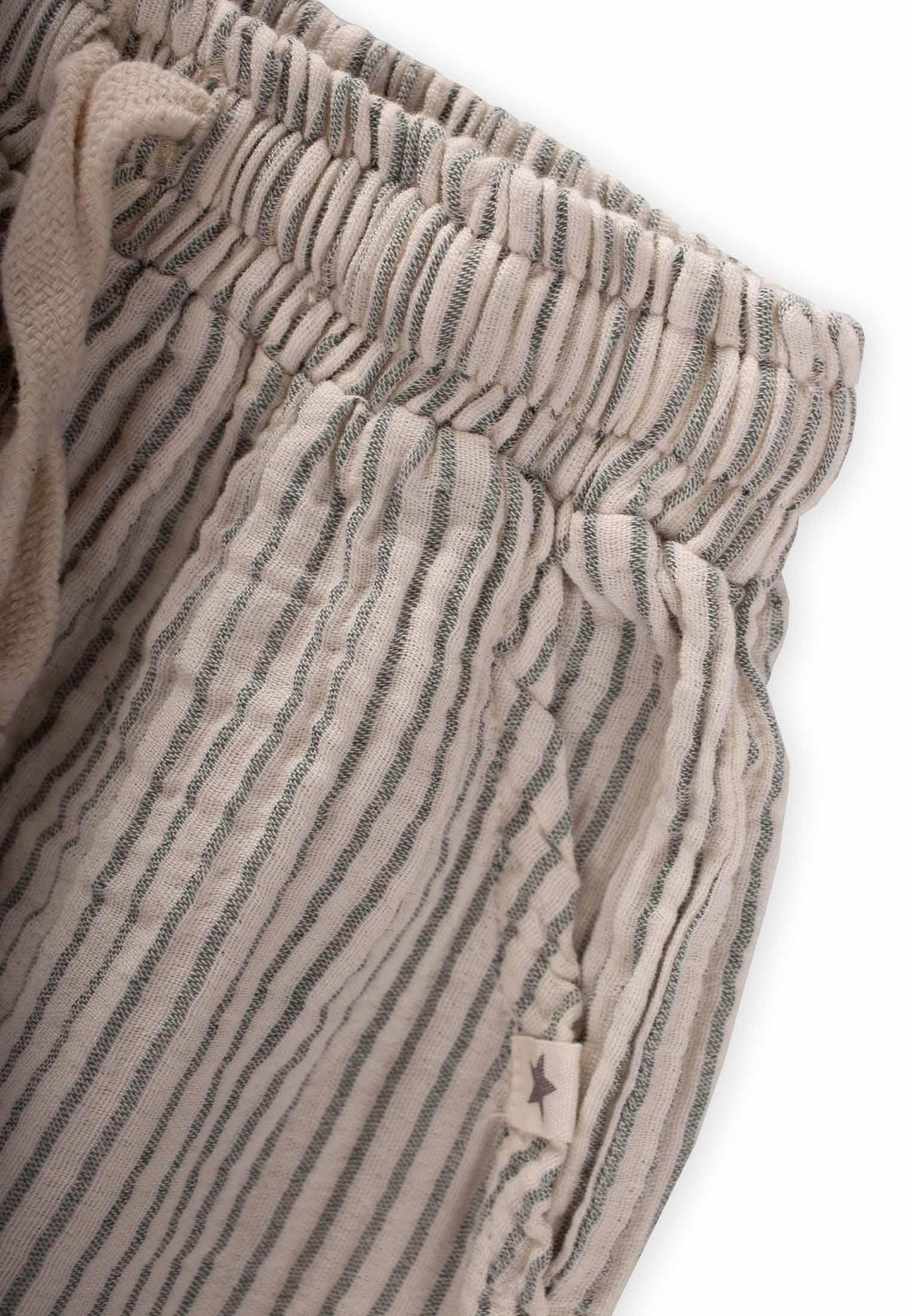 CigitMüslin Pantolon 1-7 Yaş YEŞİL İNCE ÇİZGİLİ