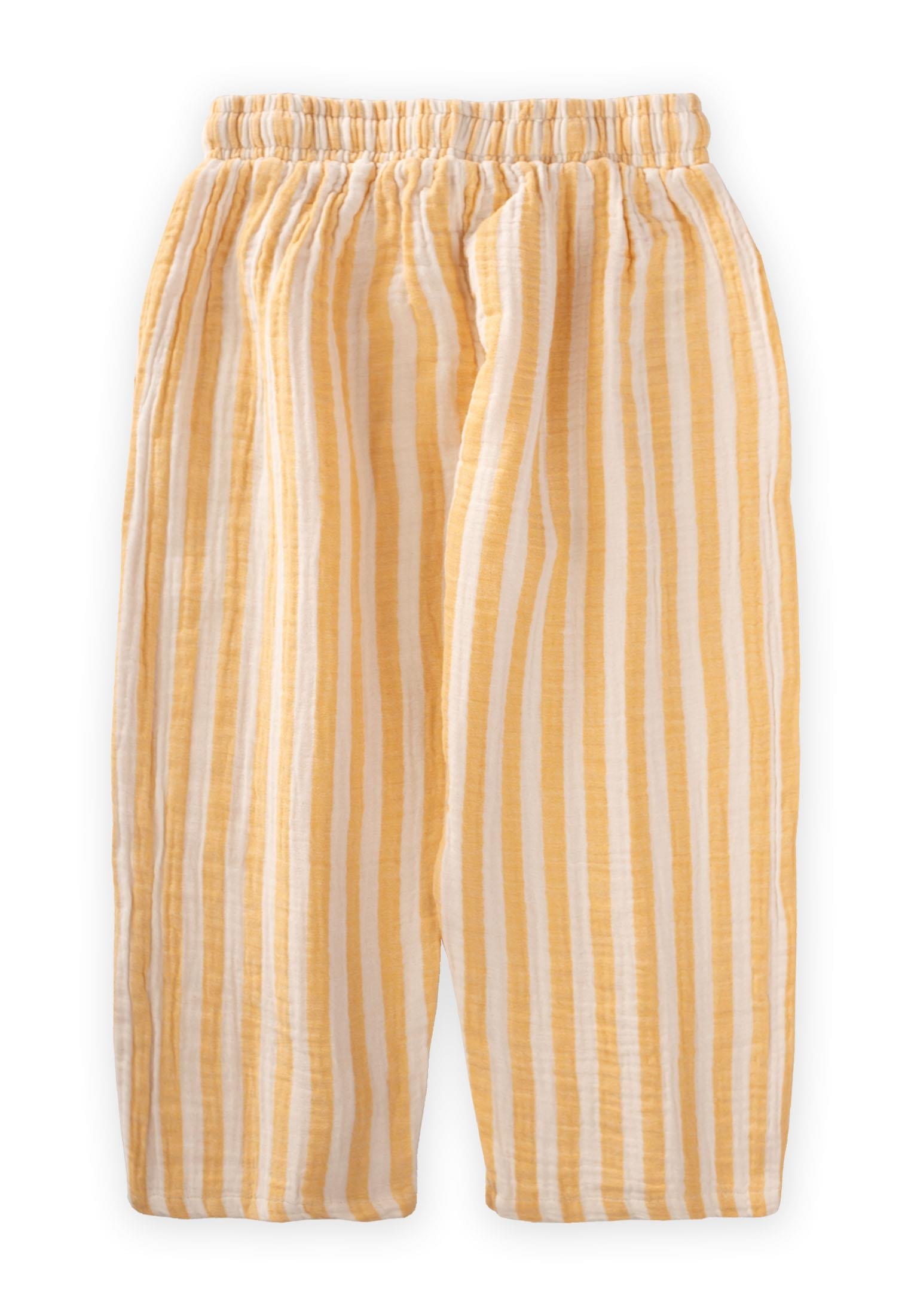 CigitMüslin Pantolon 1-7 Yaş SARI ÇİZGİLİ