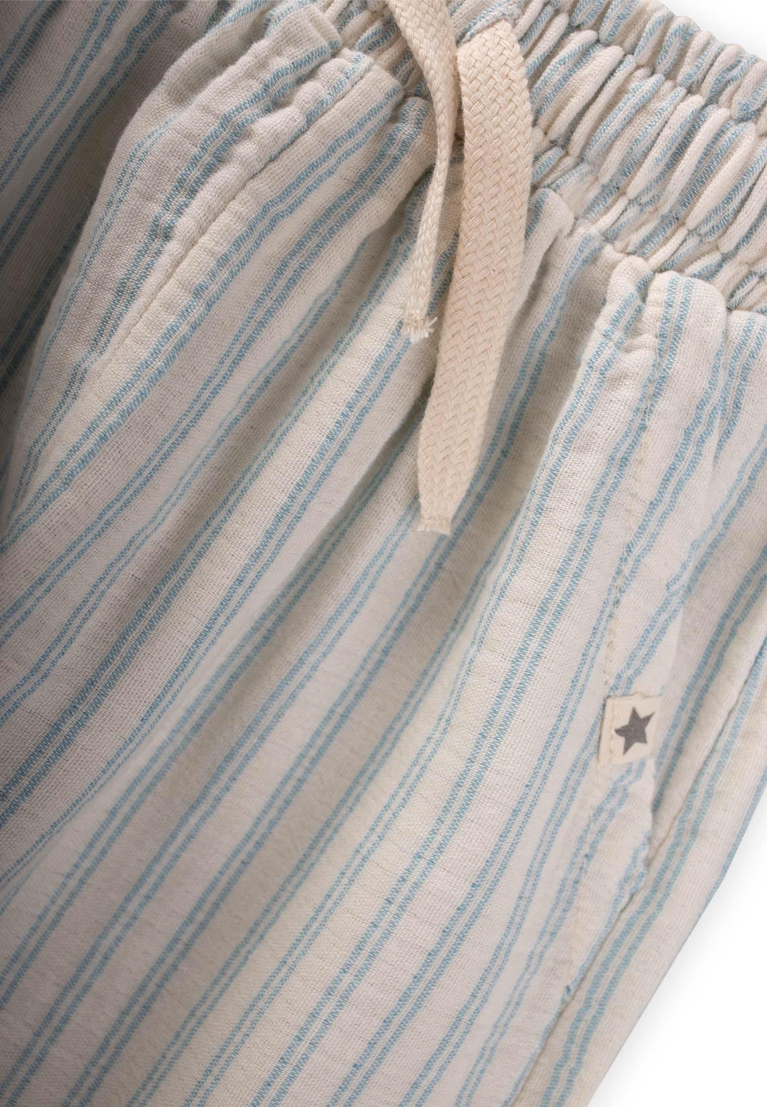 CigitMüslin Pantolon 1-10 Yaş MAVİ ÇİFT ÇİZGİLİ