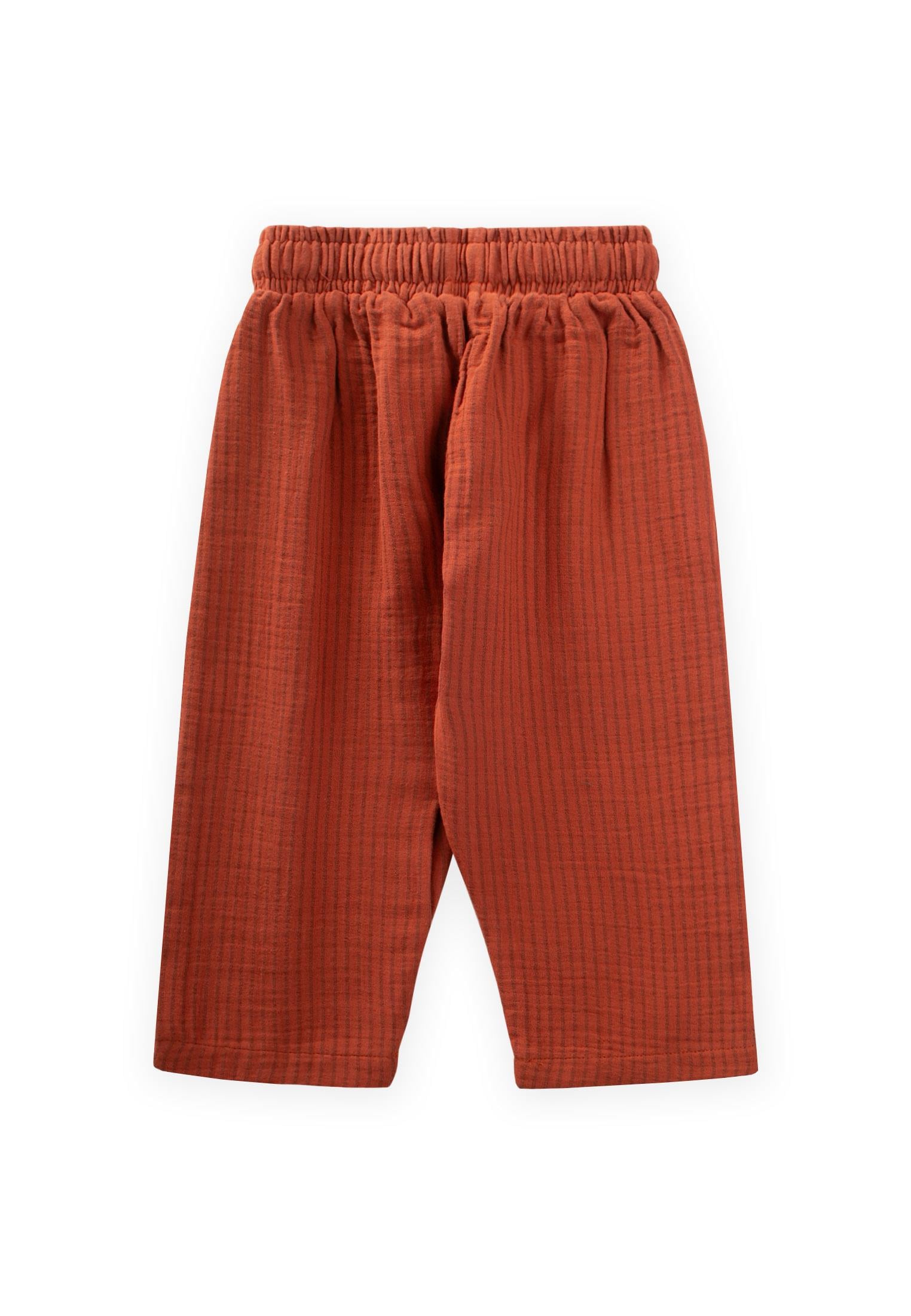 CigitMüslin Pantolon 1-10 Yaş RUST İNCE ÇİZGİ