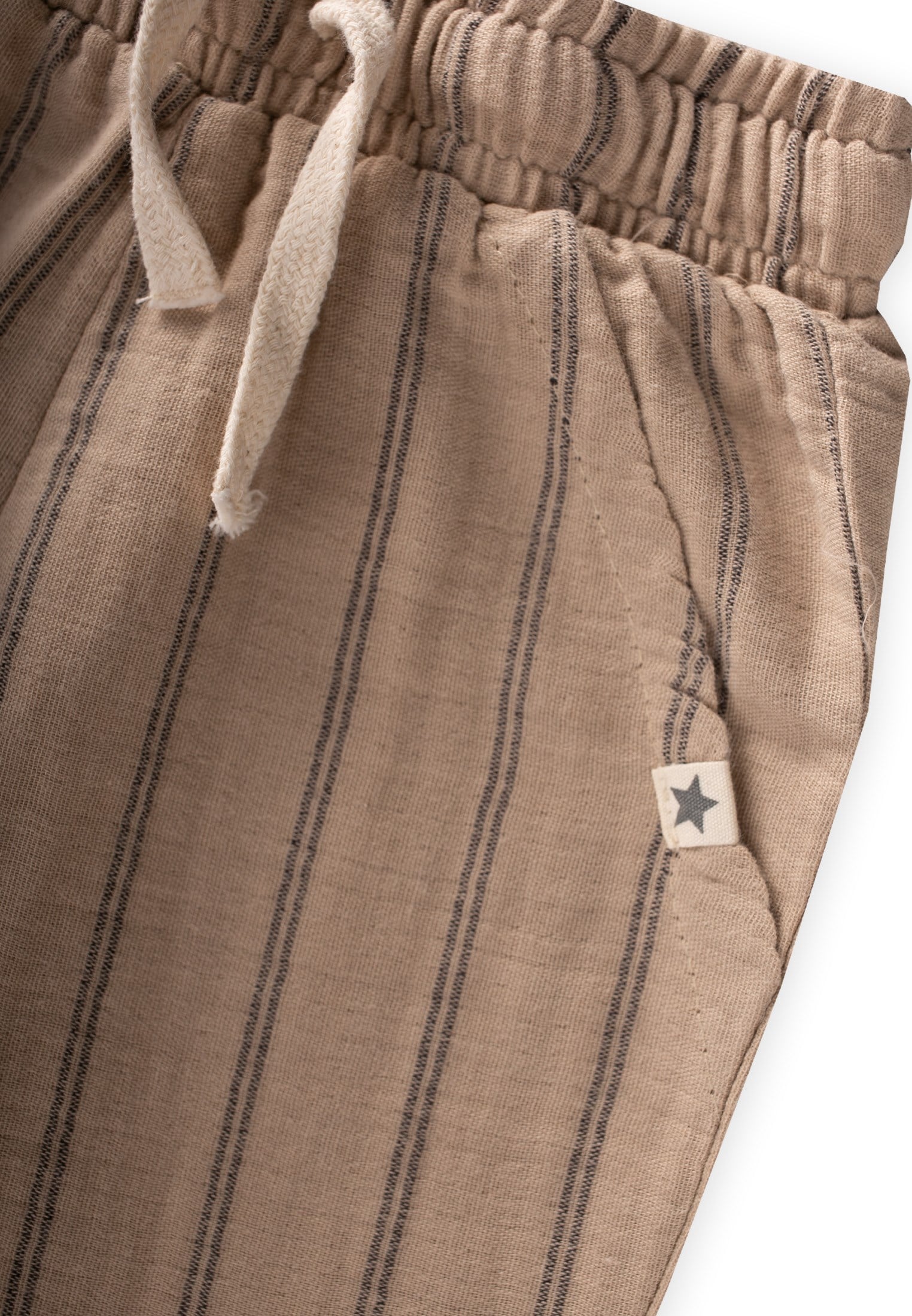 CigitMüslin Pantolon 1-10 Yaş VİZON ÇİFT ÇİZGİLİ