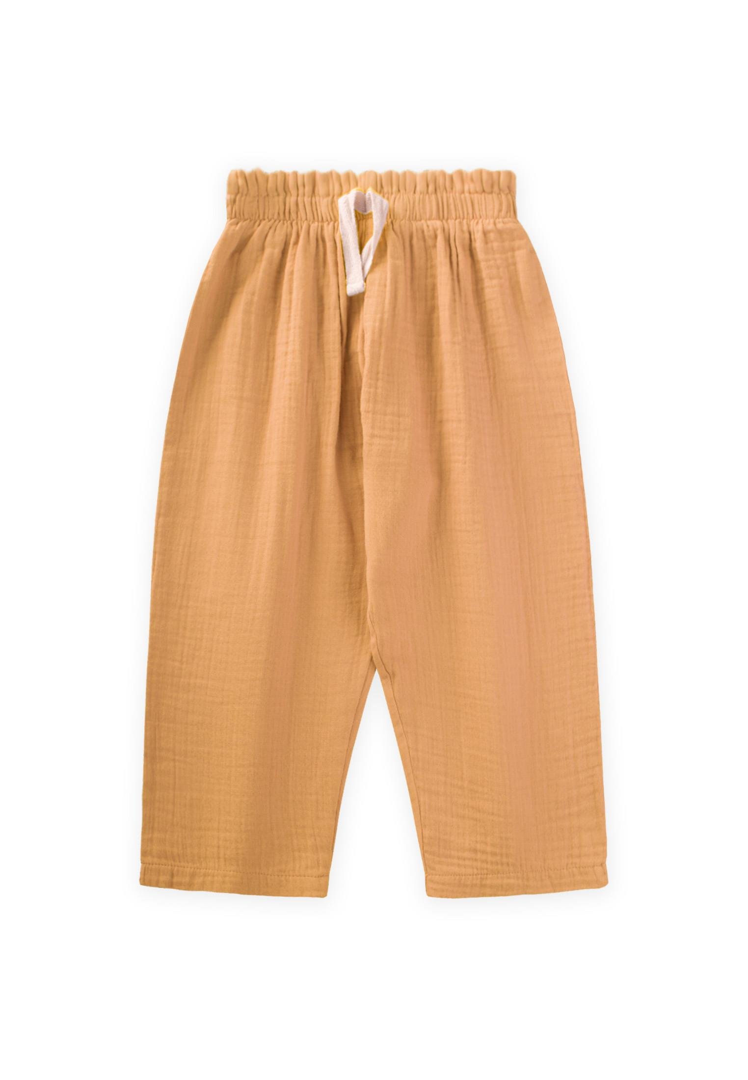 CigitOrganic Beli Fırfırlı Geniş Kesim Müslin Pantolon 1-8 Yaş SUNDRES