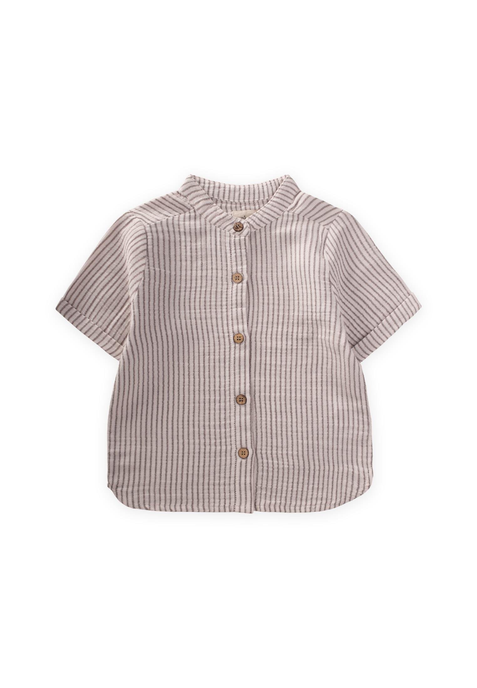 CigitMüslin Gömlek 2-10 Yaş SİYAH İNCE ÇİZGİLİ