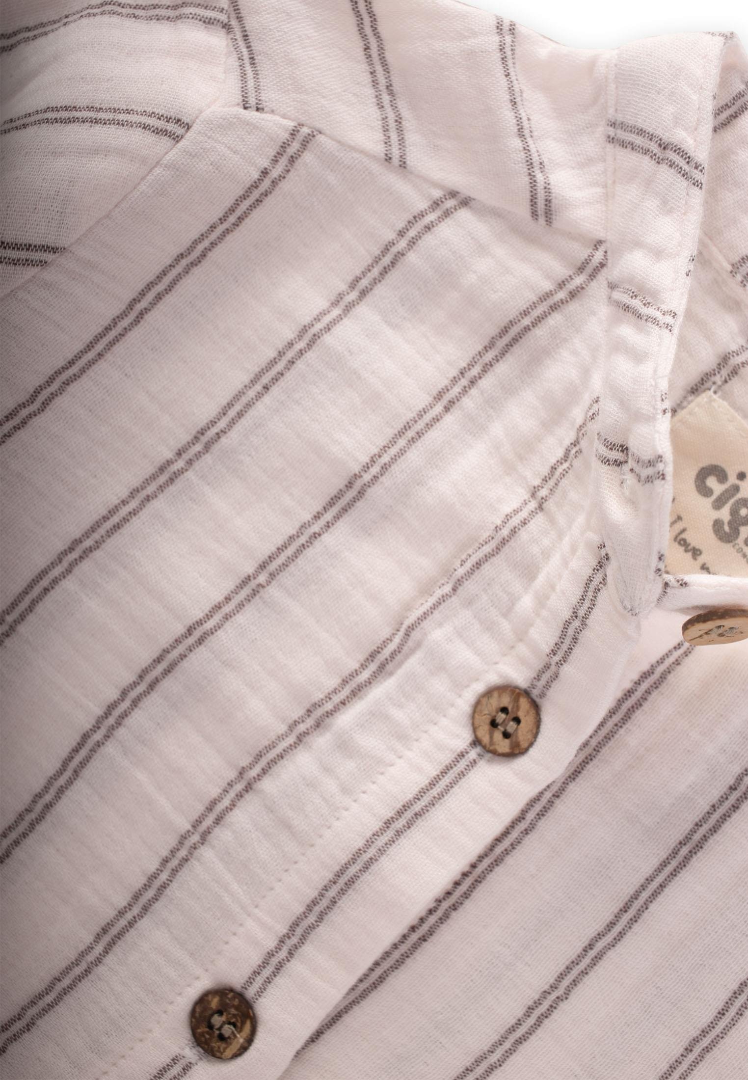 CigitMüslin Gömlek 2-10 Yaş SİYAH ÇİFT ÇİZGİLİ