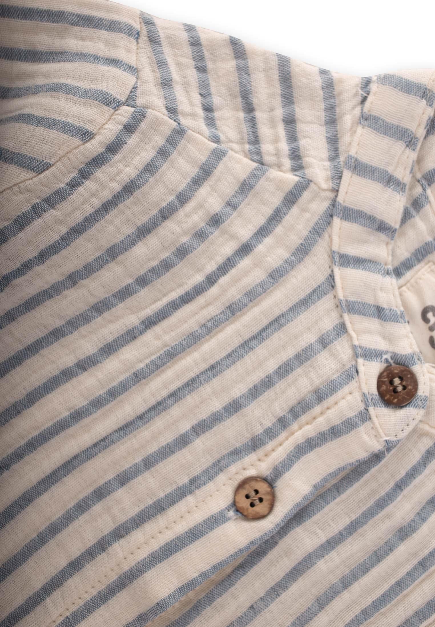 CigitMüslin Gömlek 2-10 Yaş İNDİGO KALIN ÇİZGİLİ