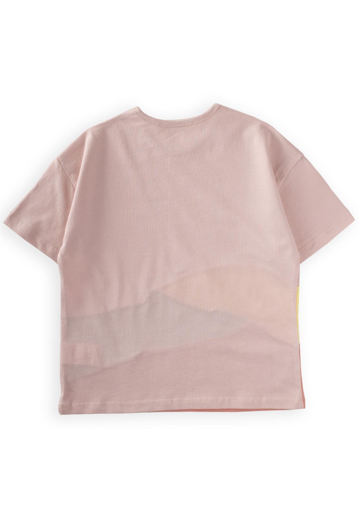 CigitColourblok T-Shırt 2-8 Yaş PUDRA PEMBE